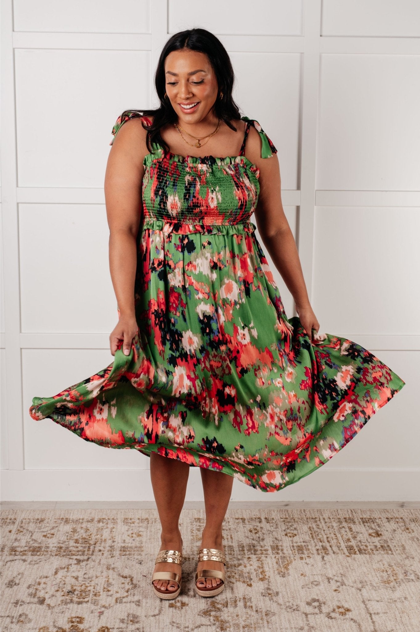 A Little While Longer Dress in Green - Loving God
