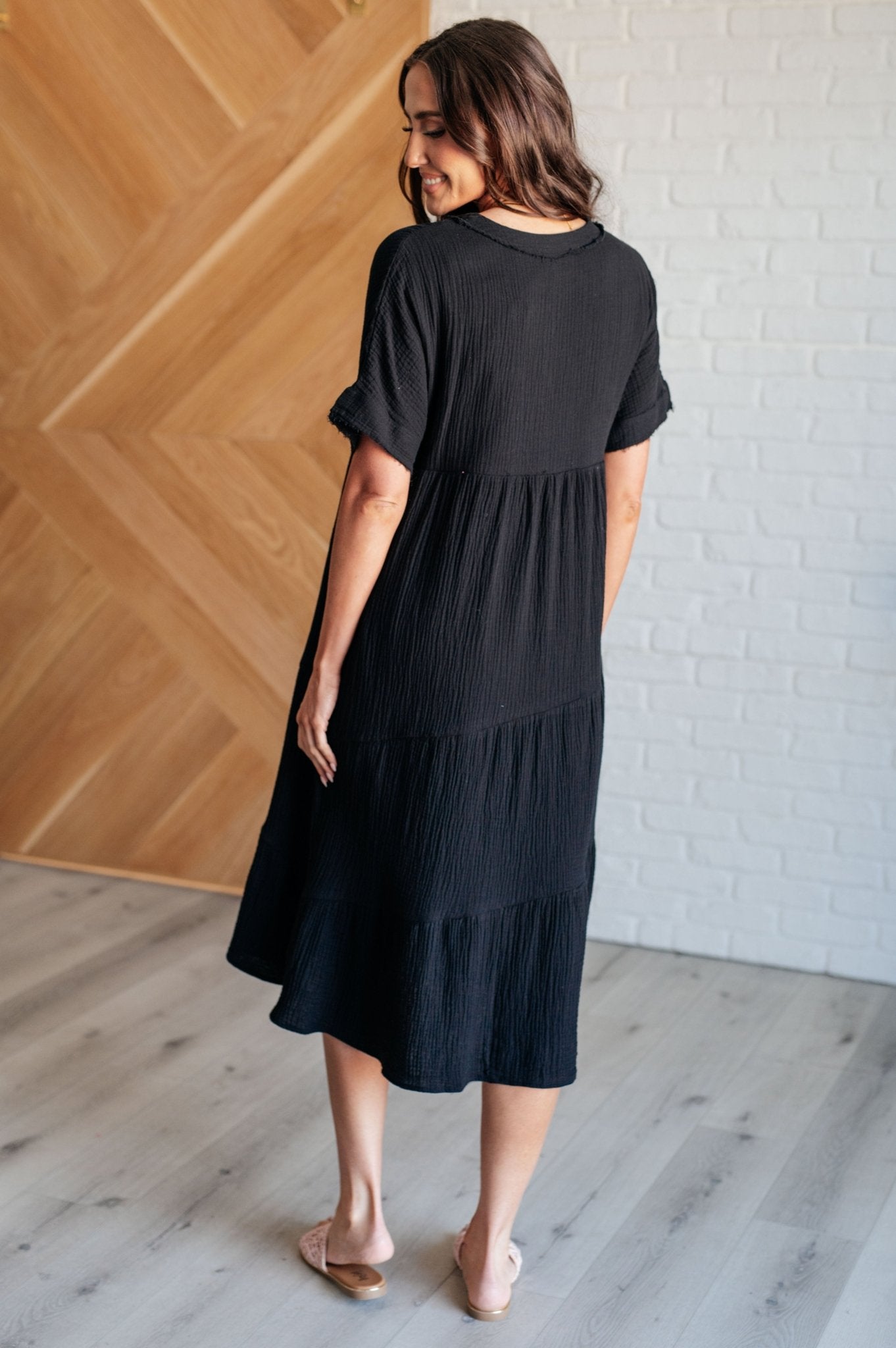 Always Learning Dolman Sleeve Dress in Black - Loving God