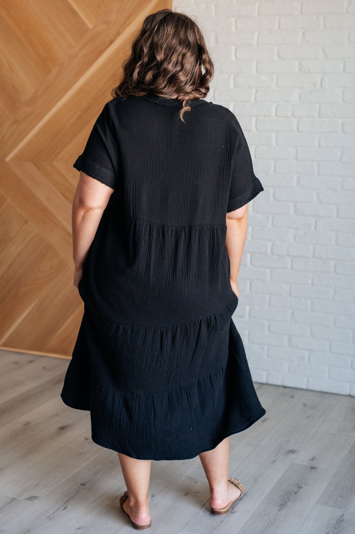 Always Learning Dolman Sleeve Dress in Black - Loving God