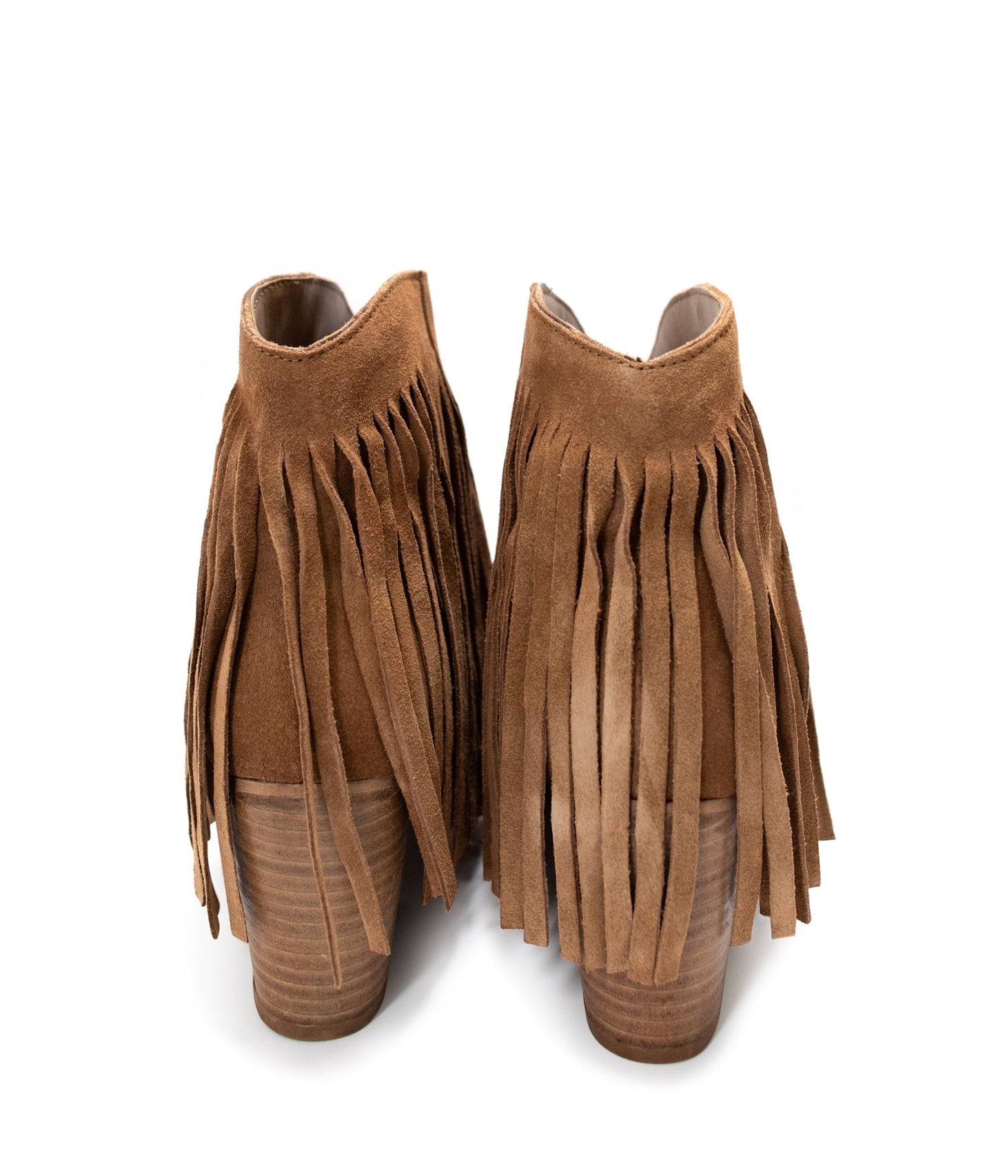 Amos Fringe Ankle Bootie in Tan Suede - Loving God