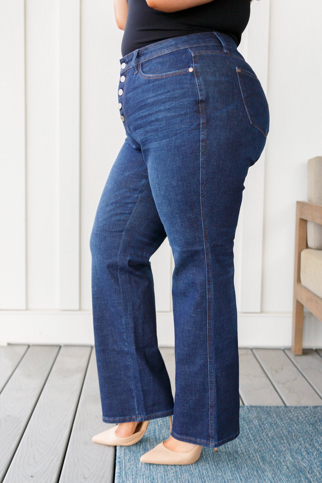 Arlo High Rise Button - Fly Straight Jeans - Loving God