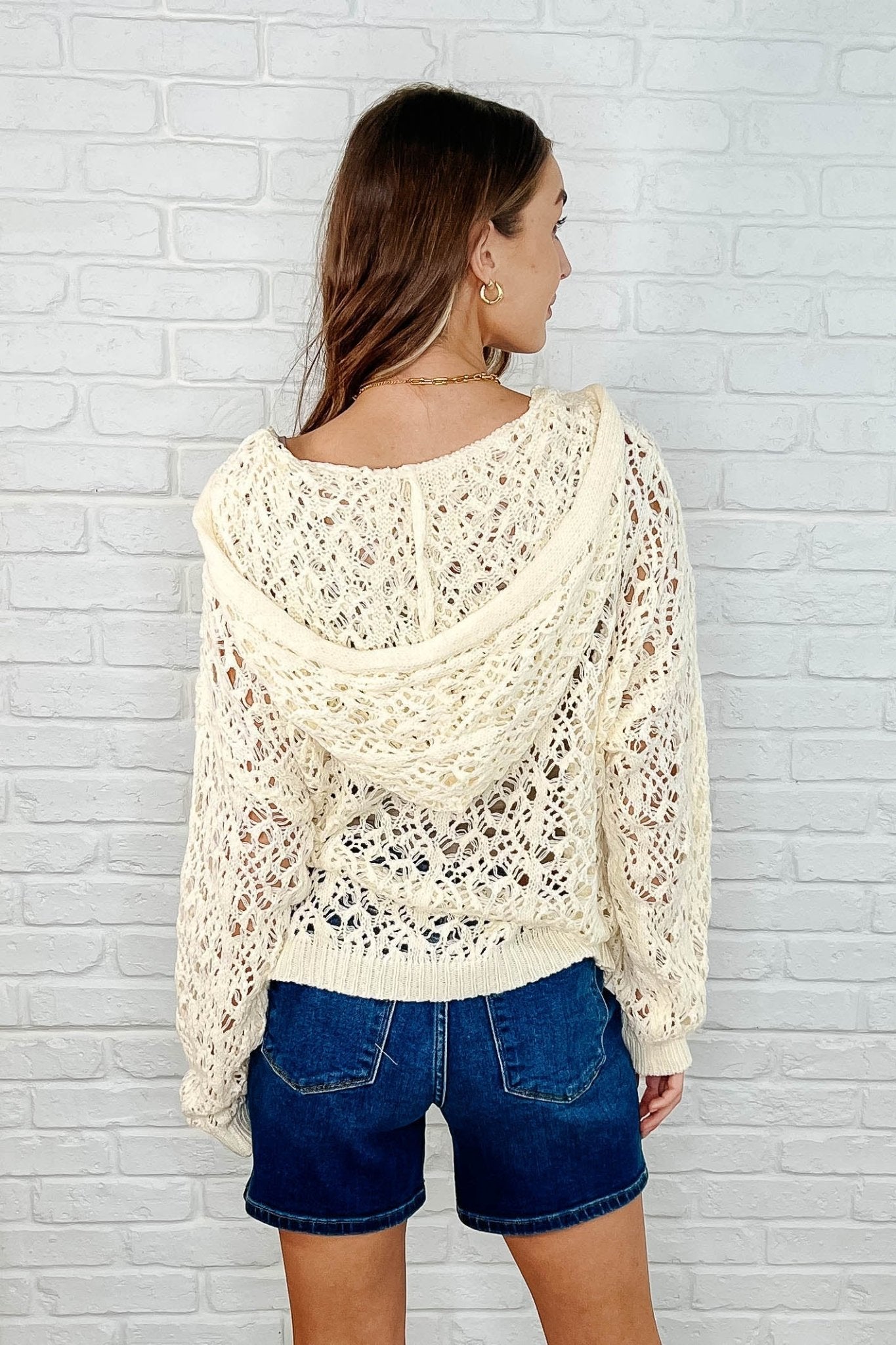Bohemian Breeze Hooded Layering Top in Natural - Loving God