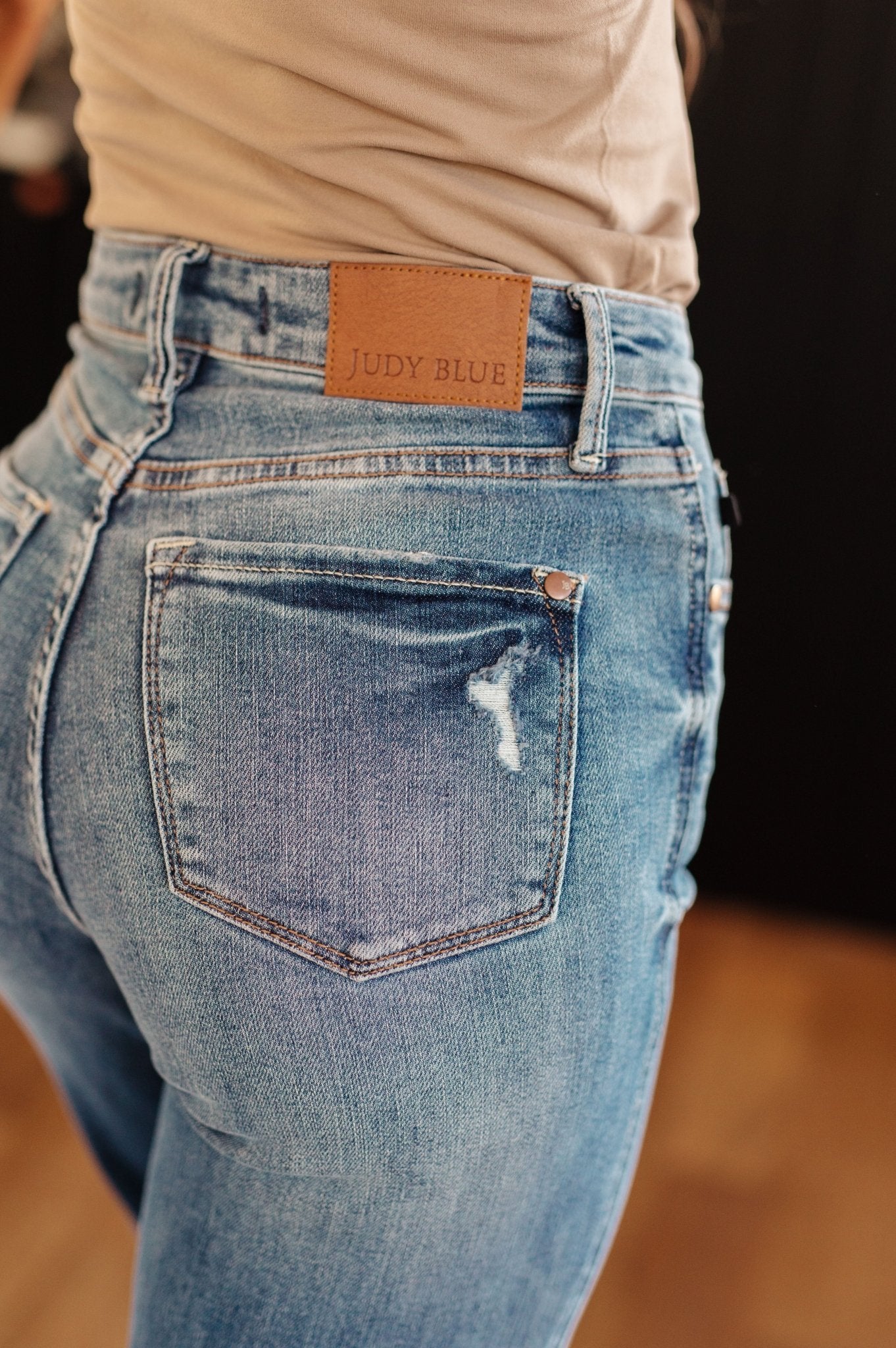 Bree High Rise Control Top Distressed Straight Jeans - Loving God