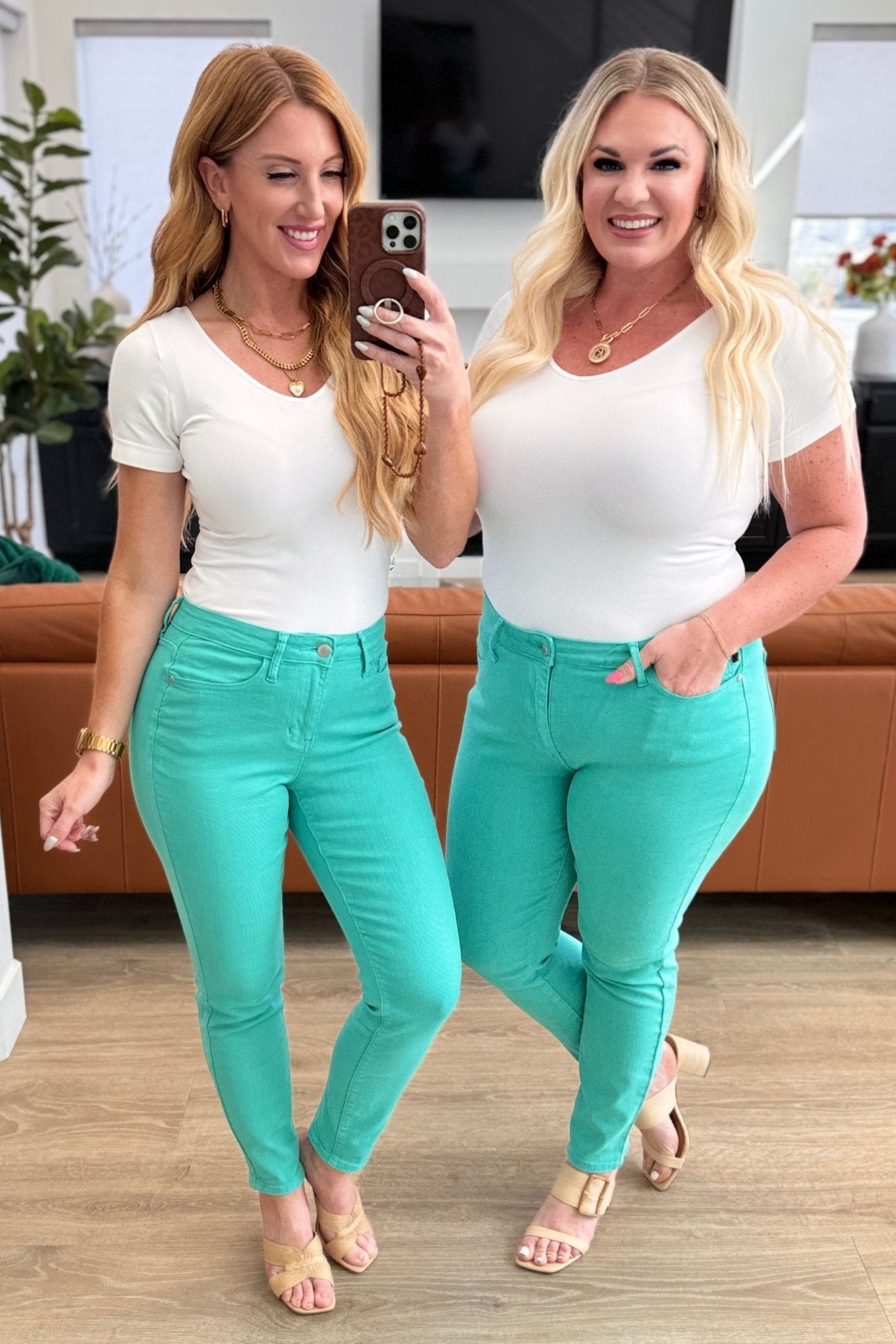 Bridgette High Rise Garment Dyed Slim Jeans in Aquamarine - Loving God