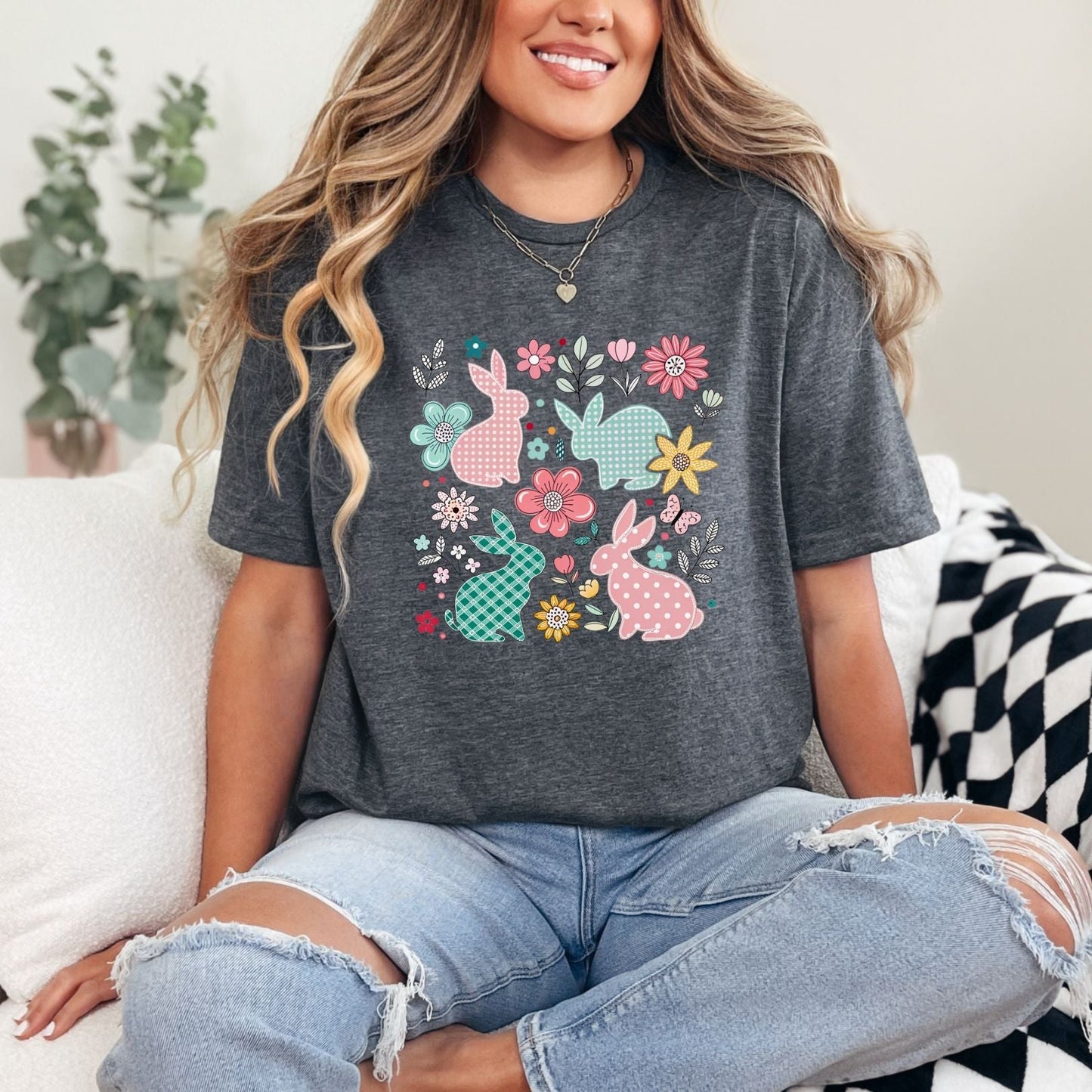 Bunnies and Flowers Graphic Tee - Loving God