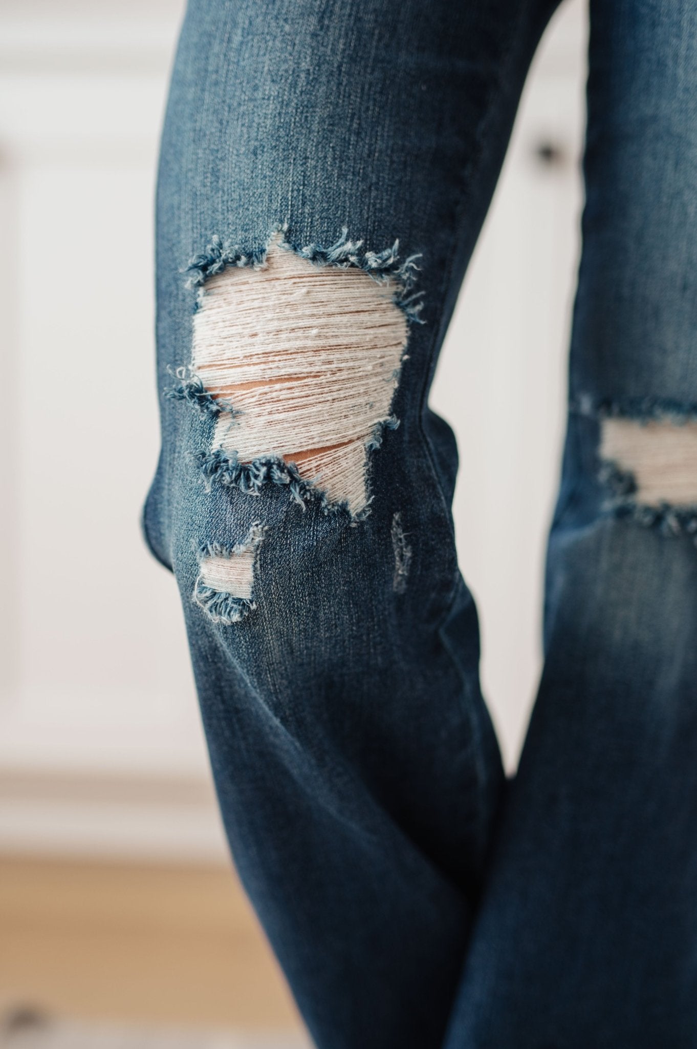 Cassandra High Rise Control Top Distressed Flare Jeans - Loving God