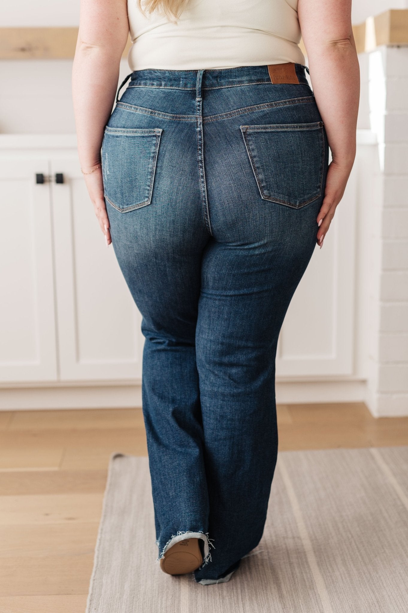 Cassandra High Rise Control Top Distressed Flare Jeans - Loving God