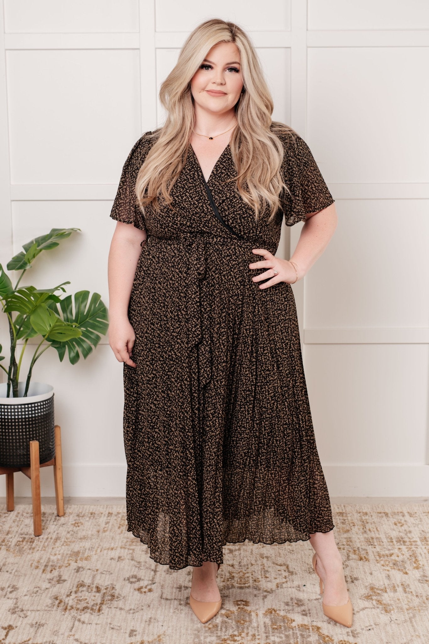 Cause a Scene Surplice Neck Dress - Loving God