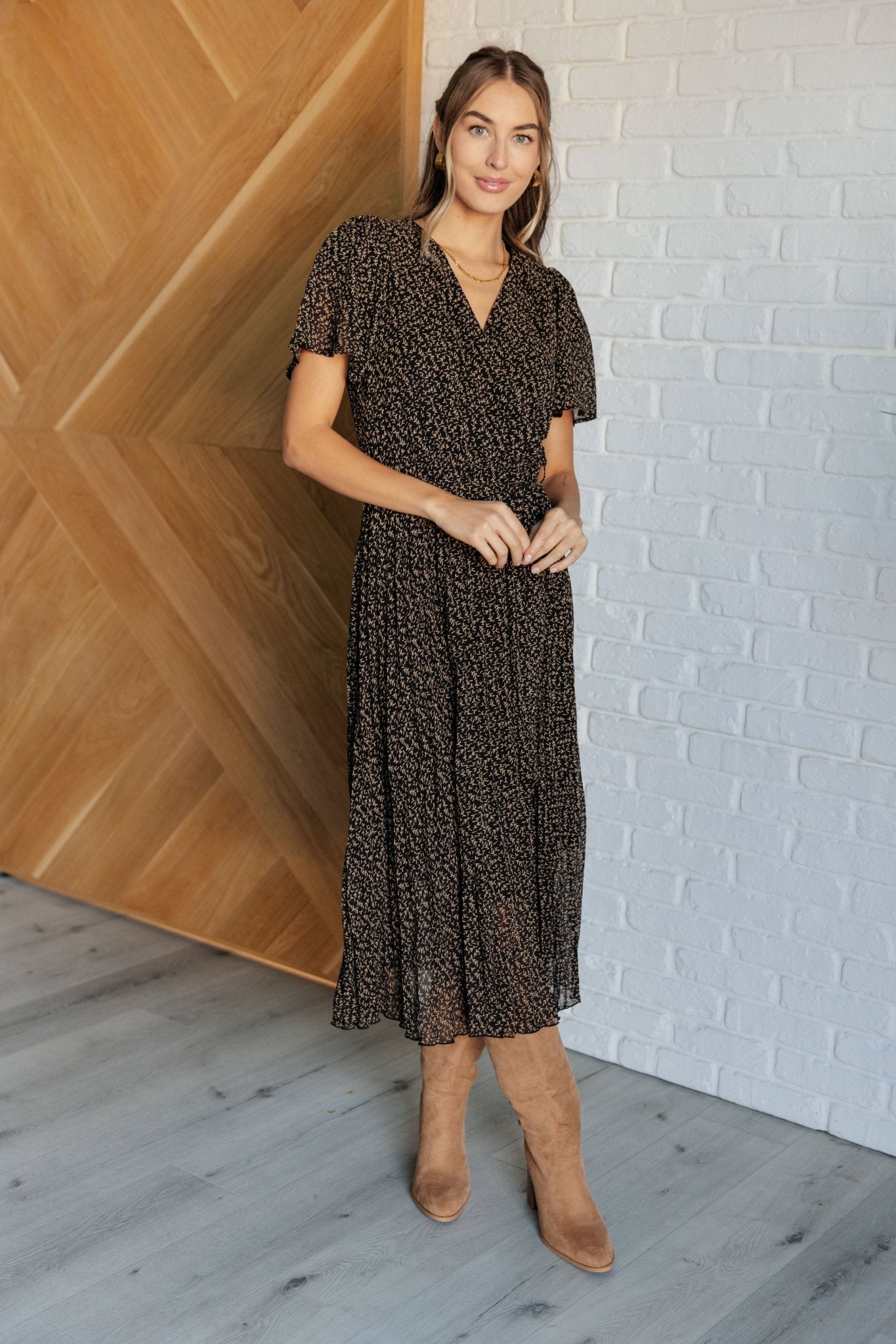 Cause a Scene Surplice Neck Dress - Loving God