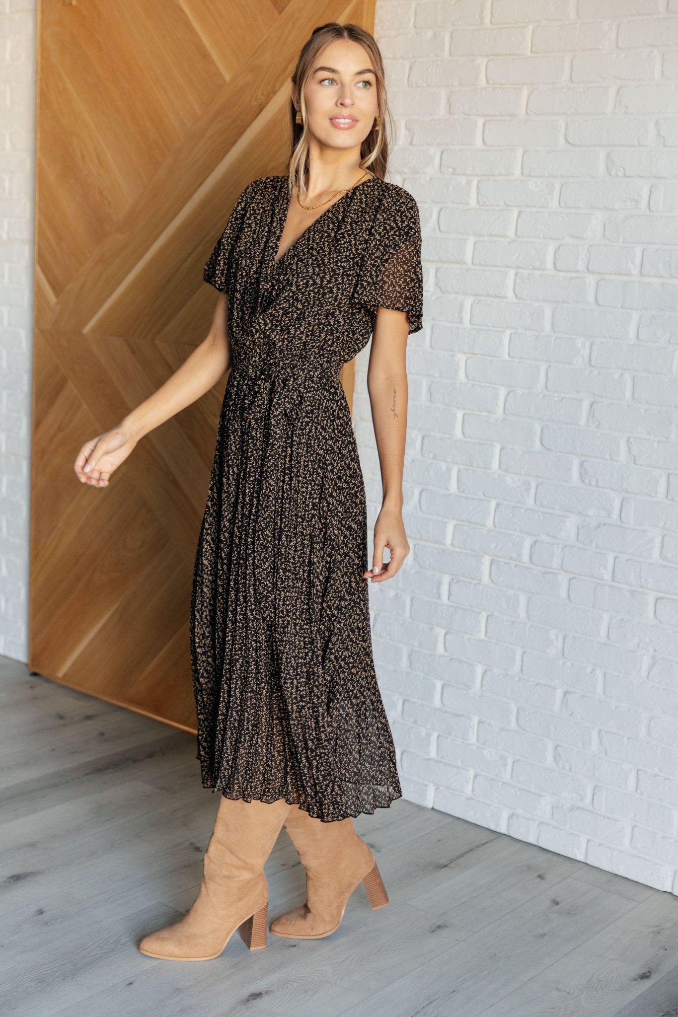 Cause a Scene Surplice Neck Dress - Loving God