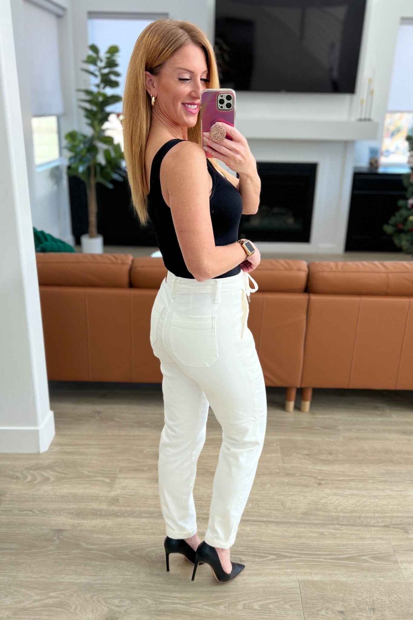 Charlene High Rise Jogger in Ecru - Loving God