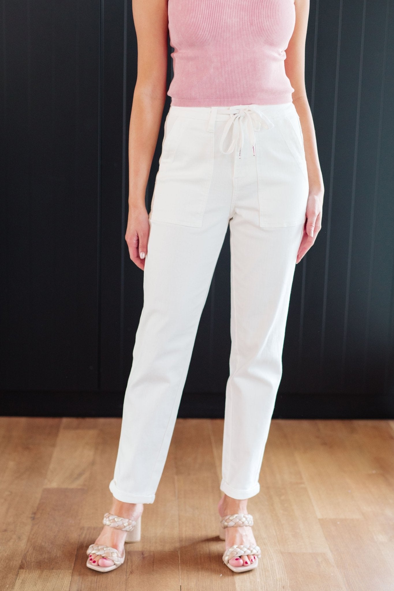 Charlene High Rise Jogger in Ecru - Loving God