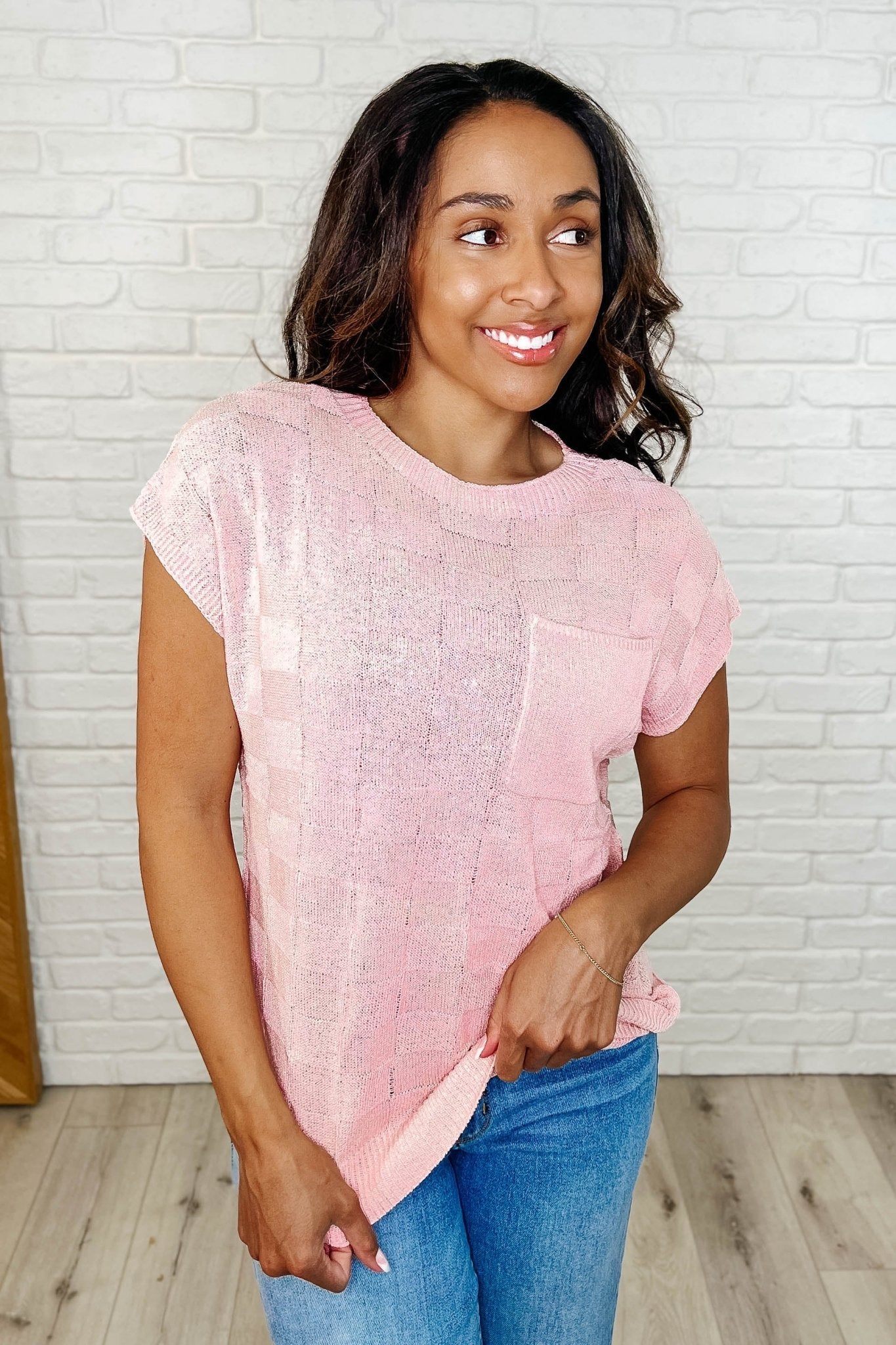 Checkmate Cap Sleeve Sweater - Loving God