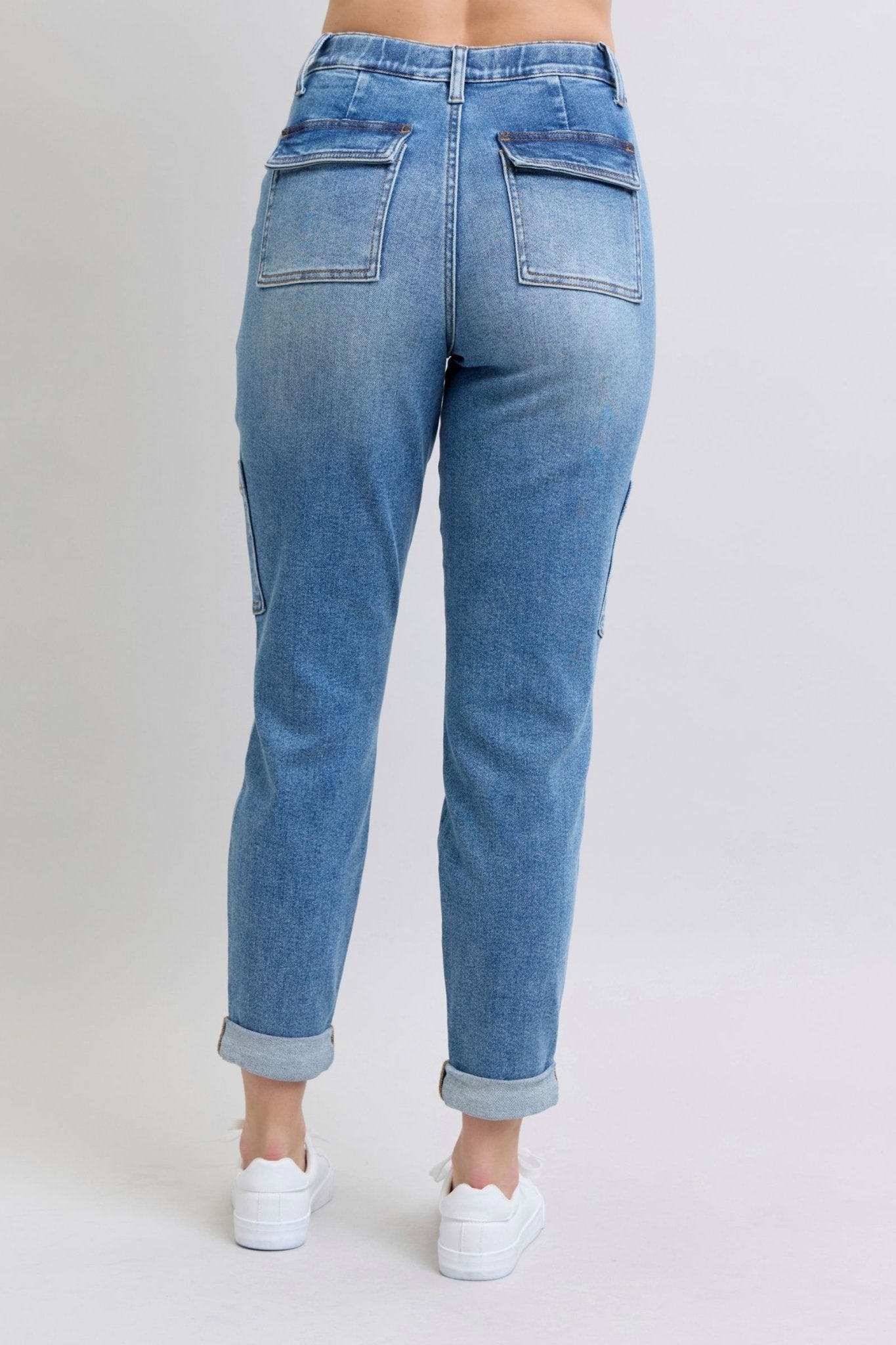 Clayton High Rise Cuffed Cargo Denim Jogger - Loving God