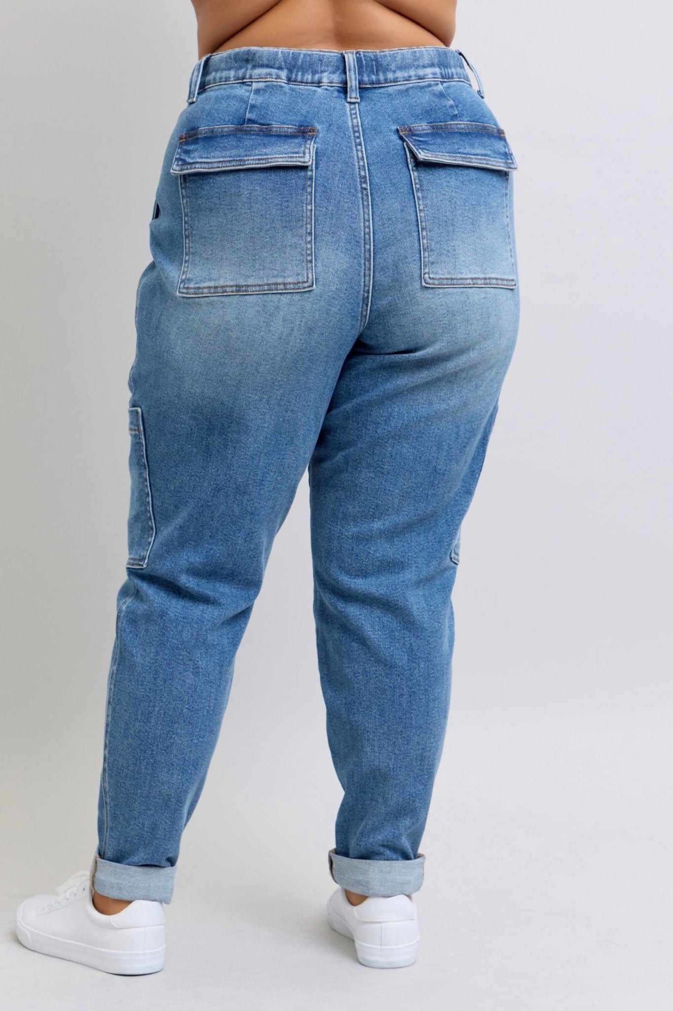 Clayton High Rise Cuffed Cargo Denim Jogger - Loving God