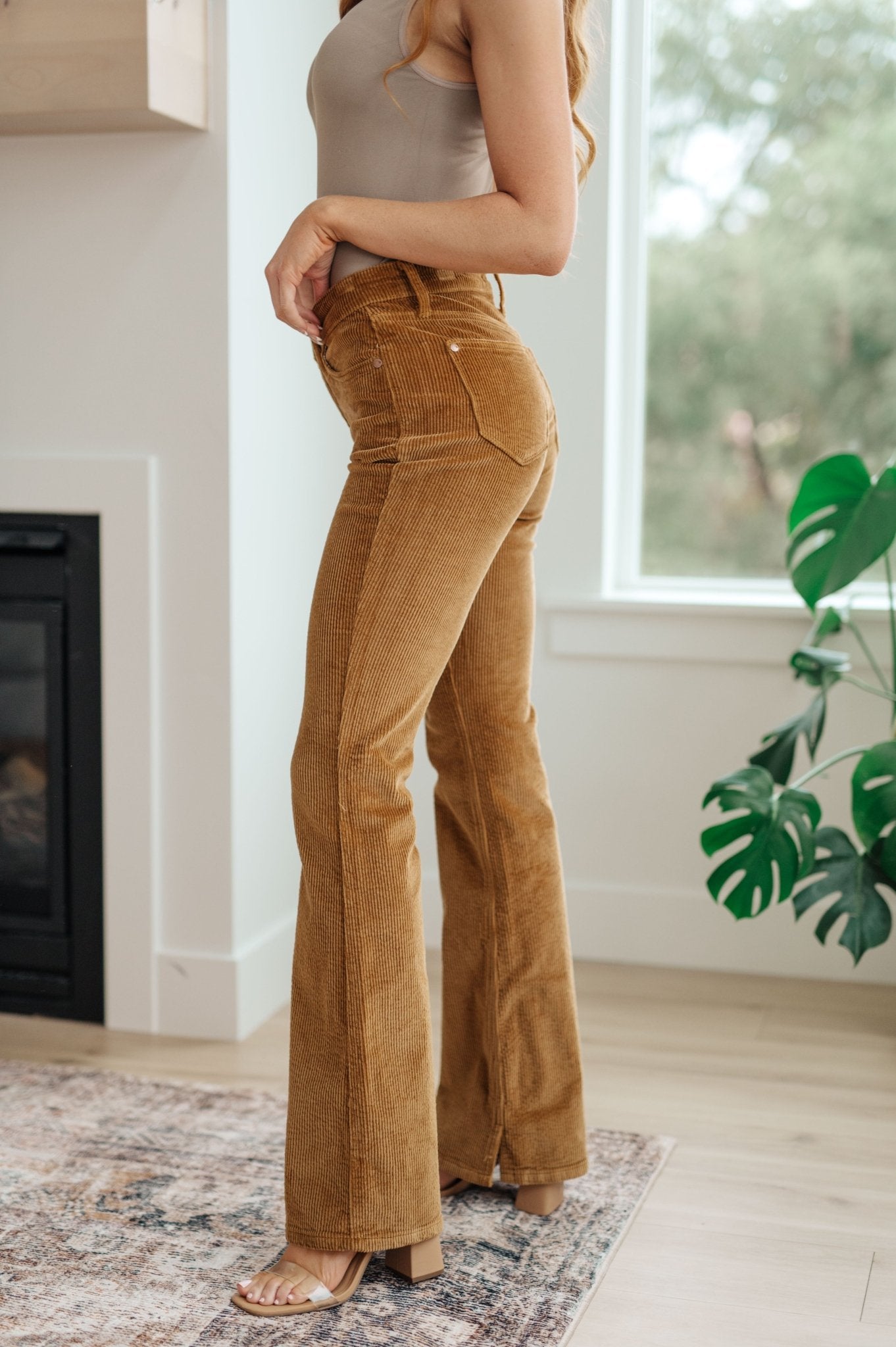 Cordelia Bootcut Corduroy Pants in Camel - Loving God