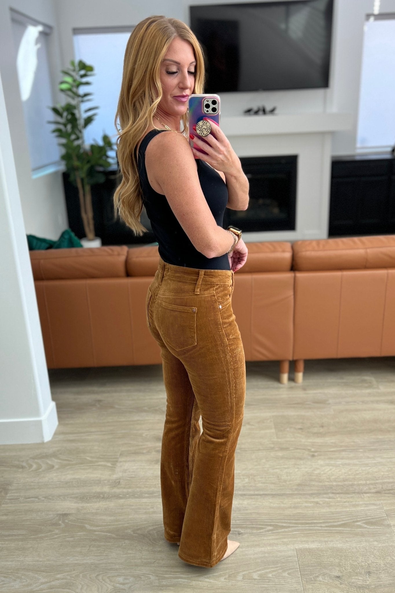 Cordelia Bootcut Corduroy Pants in Camel - Loving God