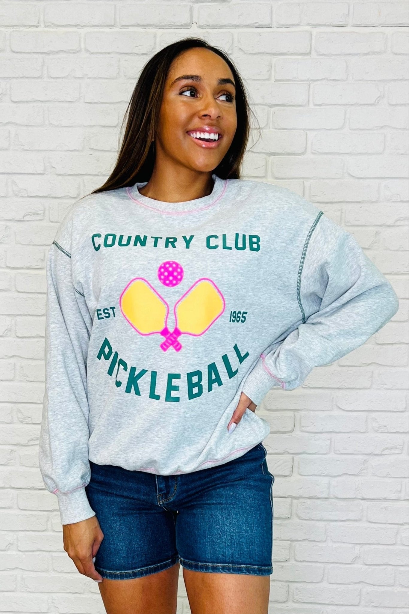 Country Club Pickle Ball Graphic Sweatshirt - Loving God