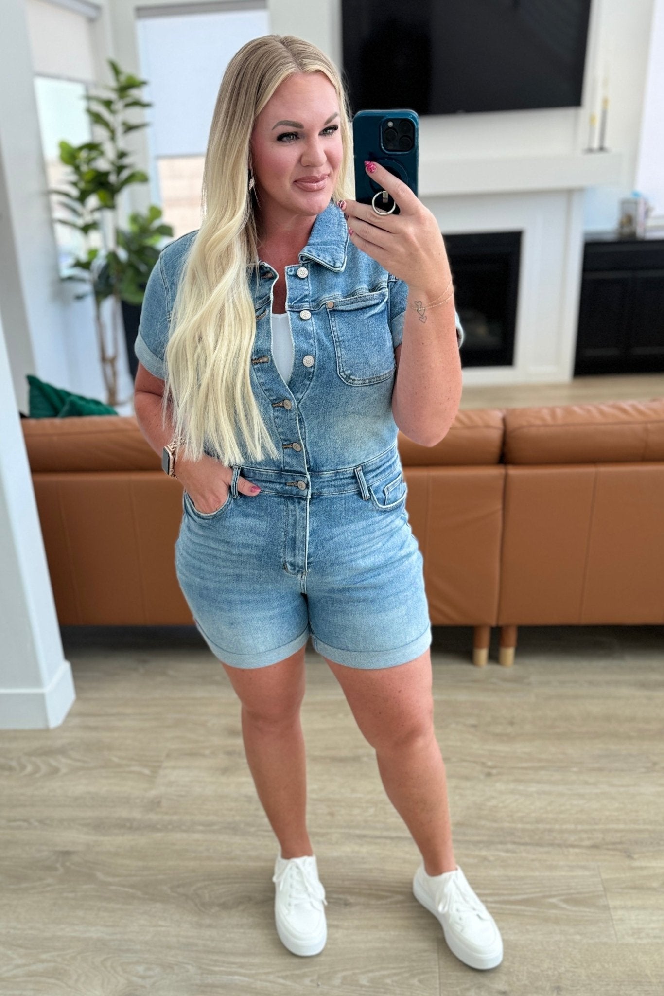 Delia High Rise Short Sleeve Romper - Loving God