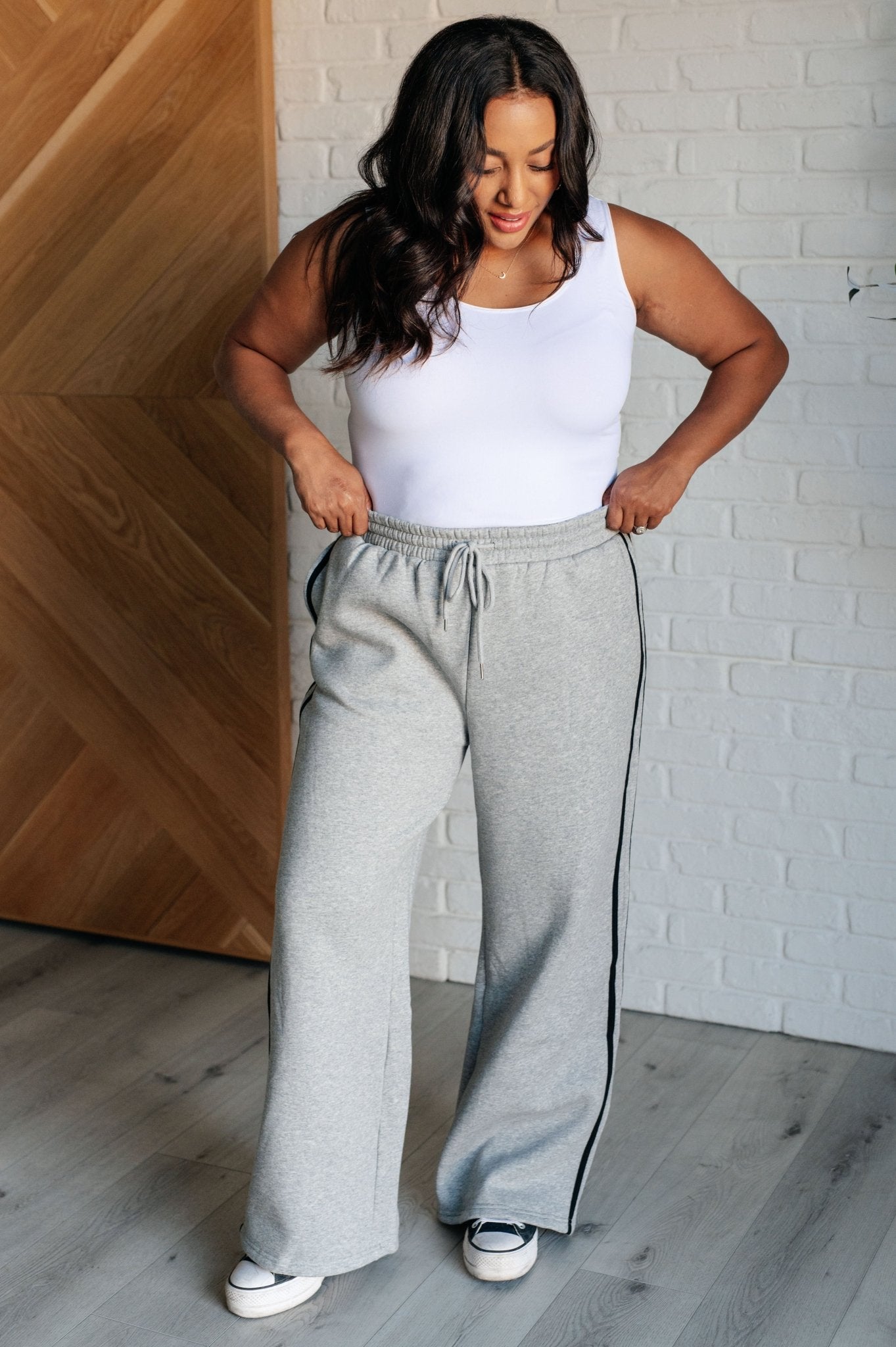 Don't Get Stuck Stripe Detail Sweatpants - Loving God
