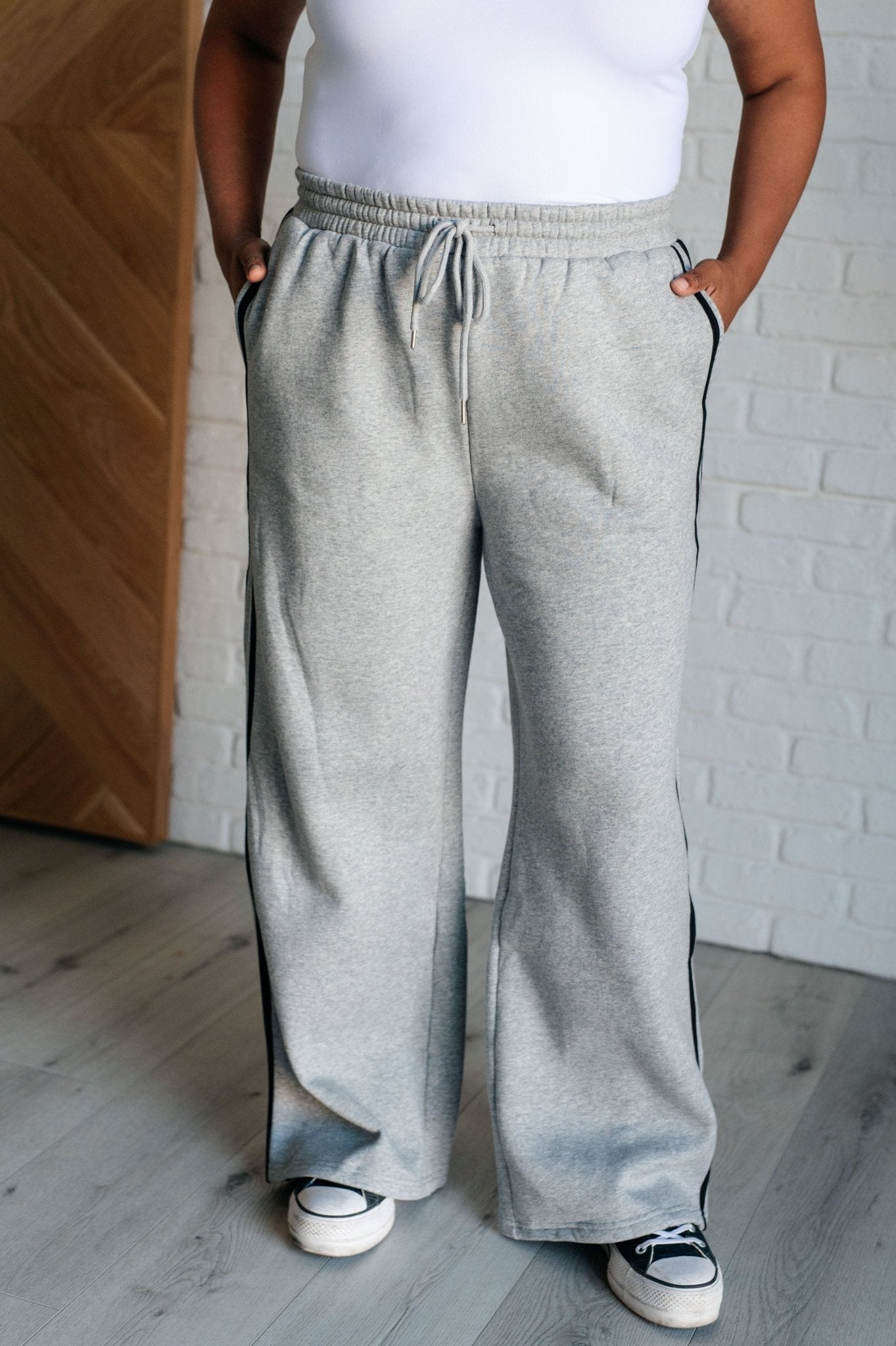 Don't Get Stuck Stripe Detail Sweatpants - Loving God