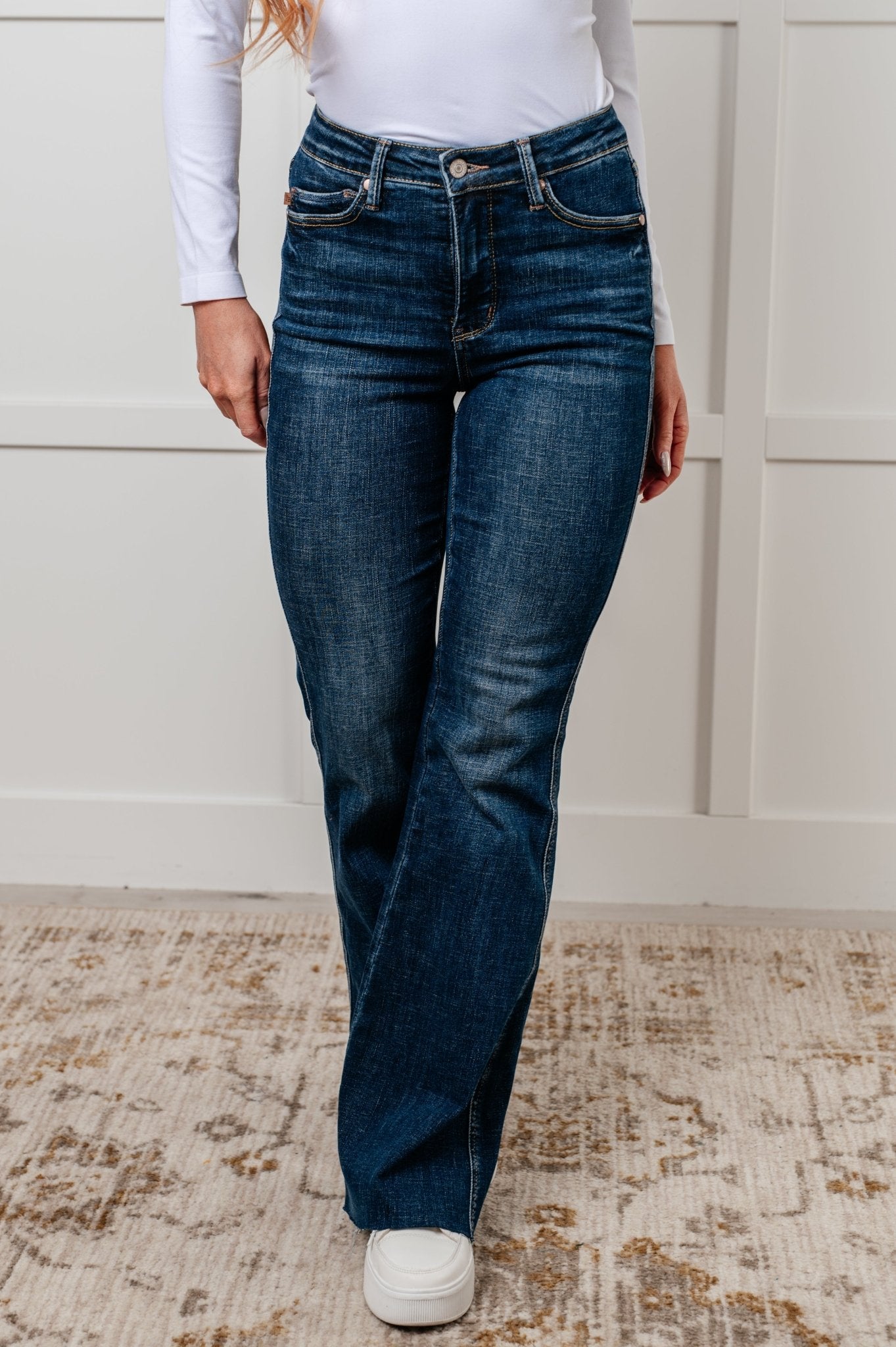Edna High Rise Control Top Shield Pocket Flare Jeans - Loving God