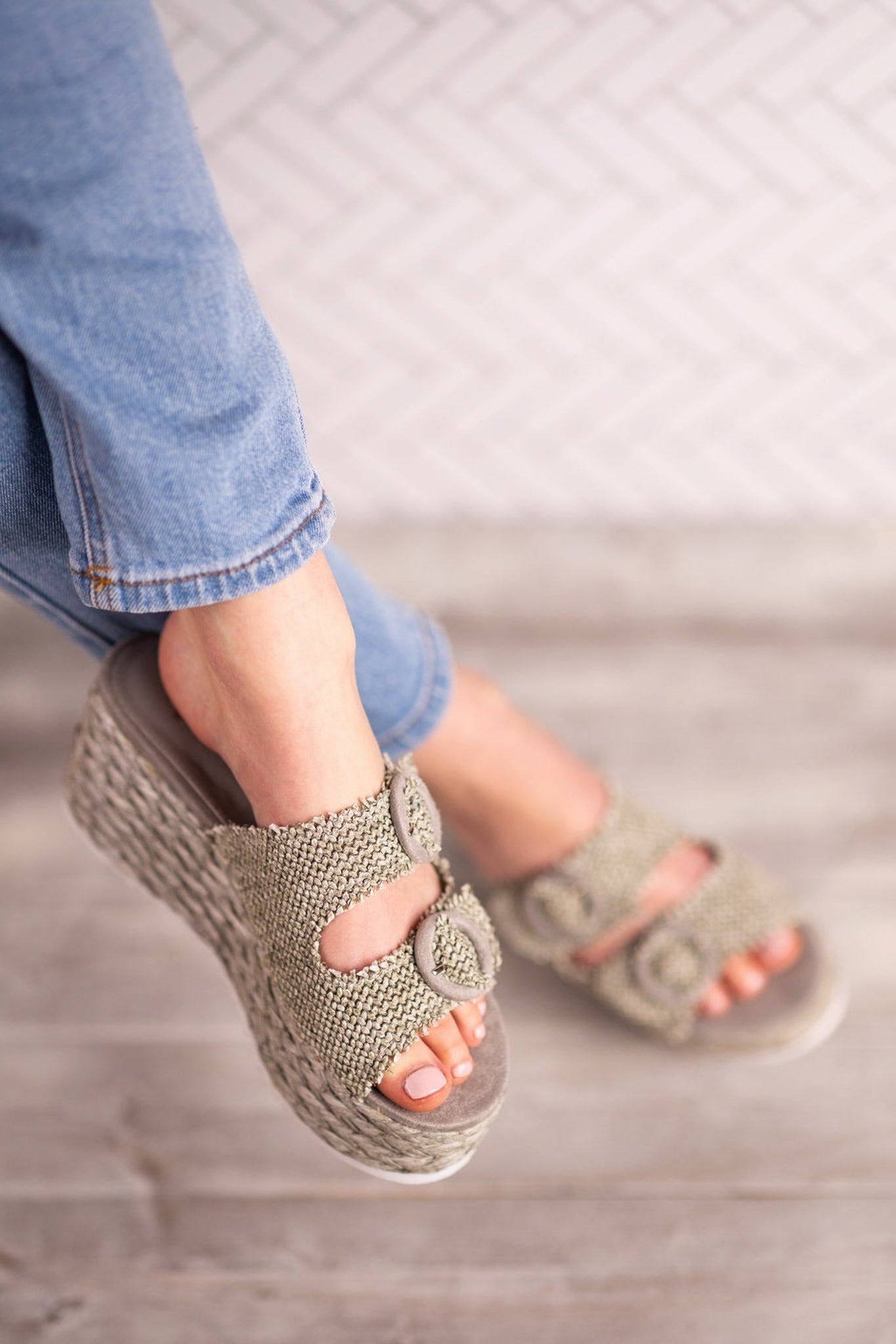 Eriwen Buckle Wedge in Teal - Loving God