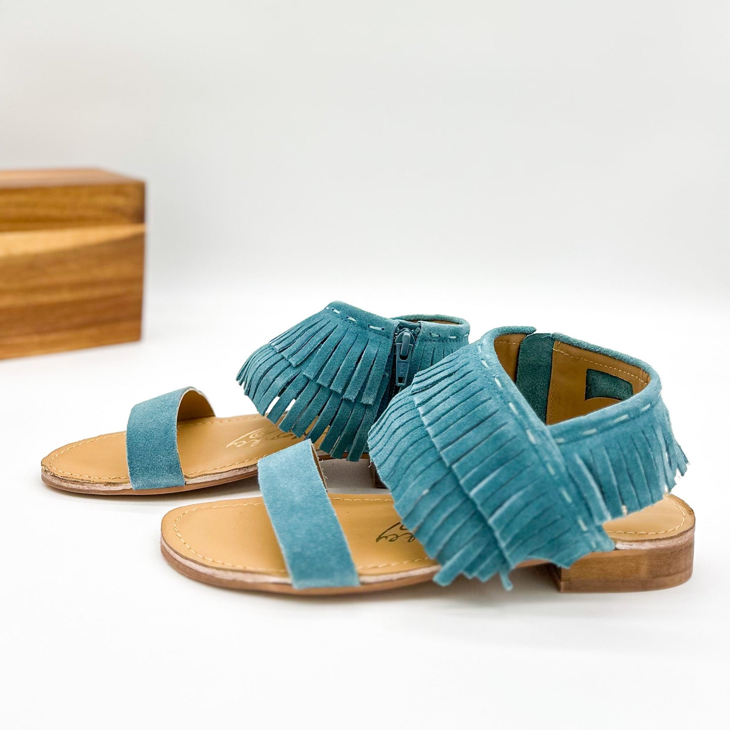 Fringe Star Sandal in Teal - Loving God