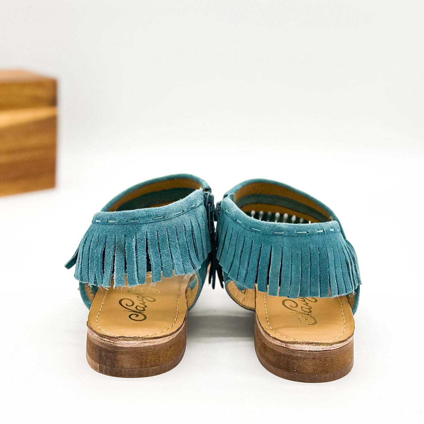 Fringe Star Sandal in Teal - Loving God