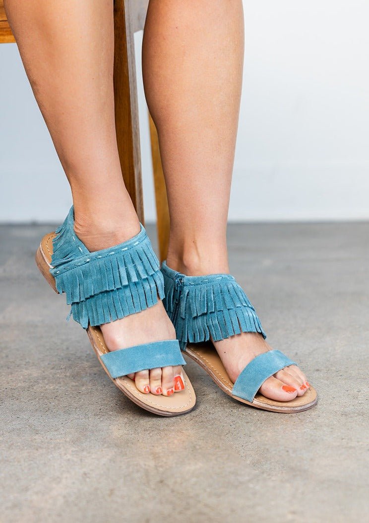 Fringe Star Sandal in Teal - Loving God