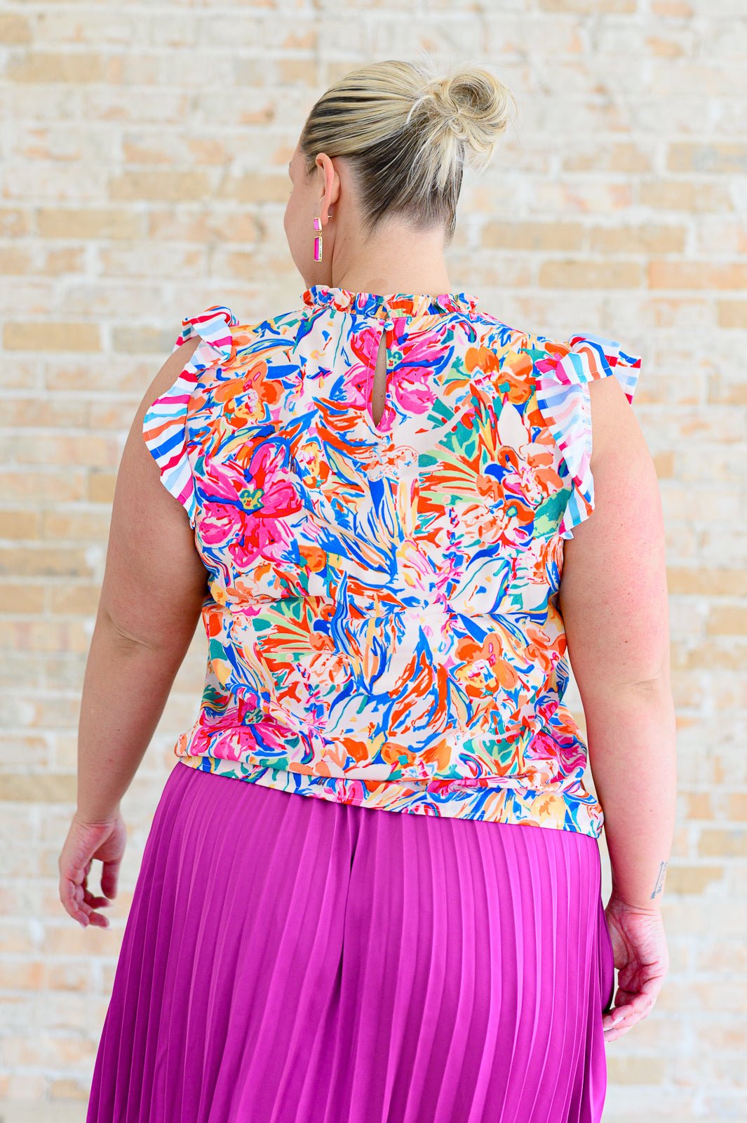Get Out of Town Ruffle Sleeve Top - Loving God