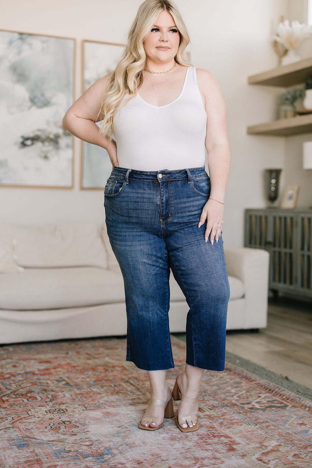 Hayes High Rise Wide Leg Crop Jeans - Loving God