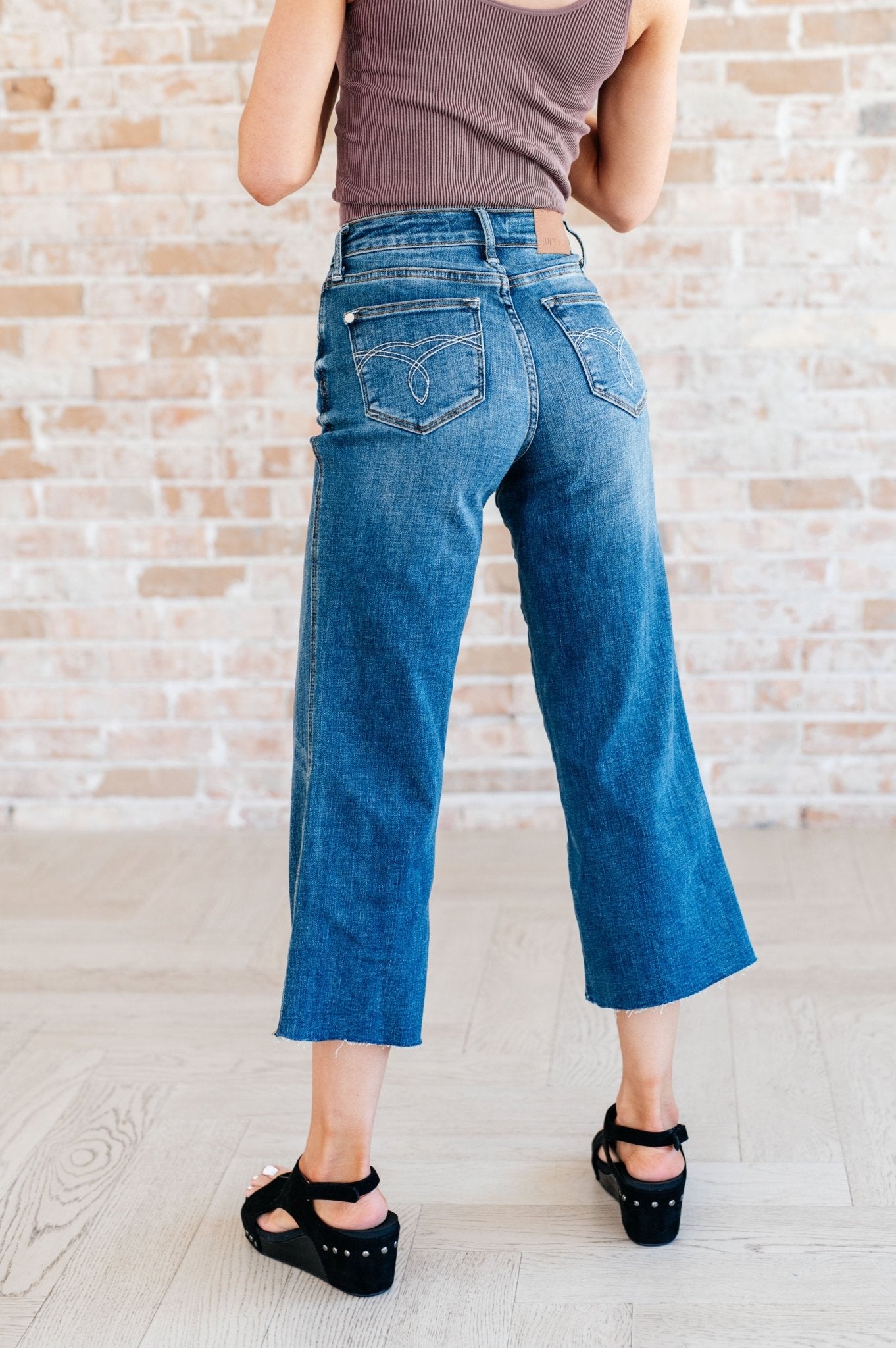 Hayes High Rise Wide Leg Crop Jeans - Loving God