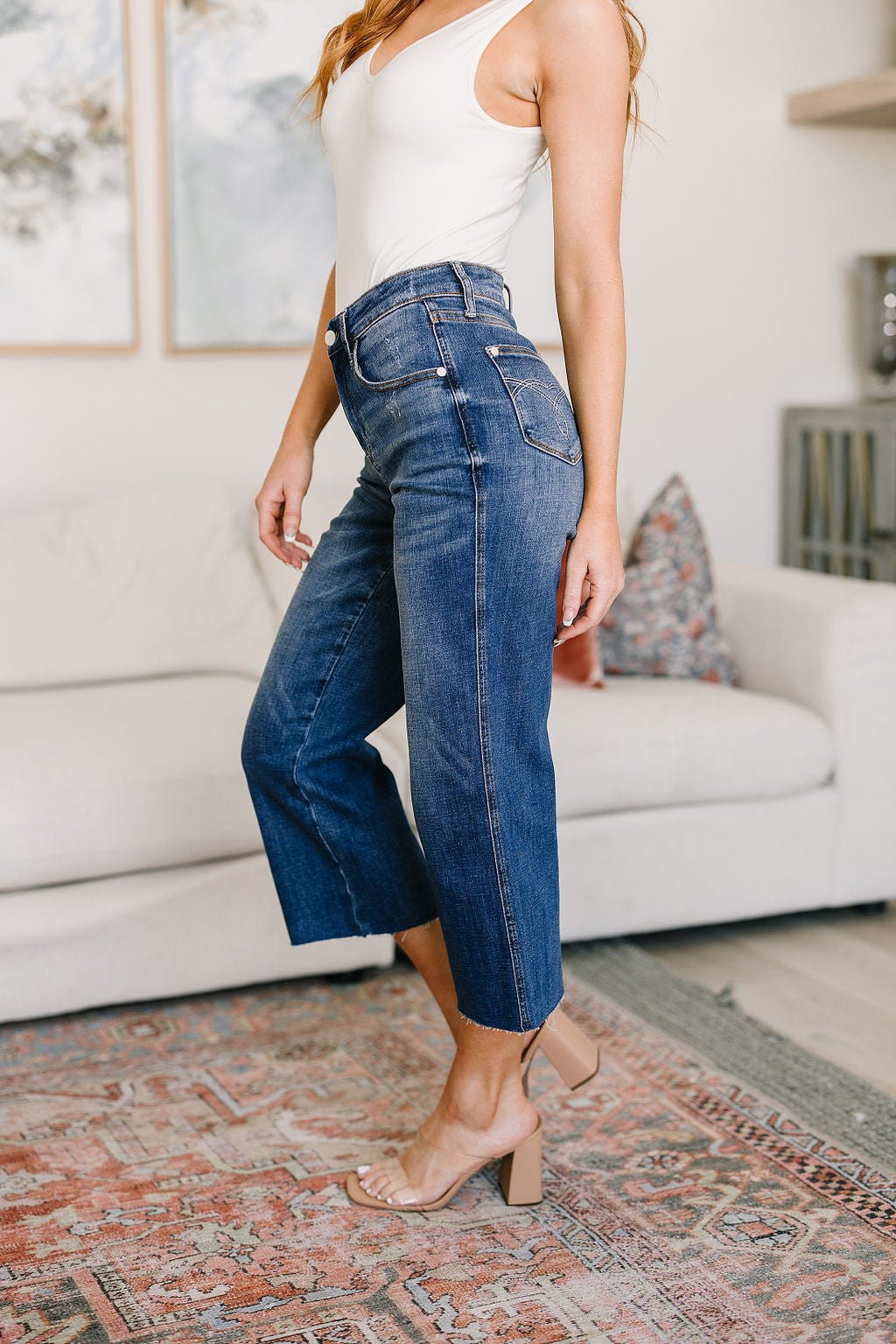 Hayes High Rise Wide Leg Crop Jeans - Loving God