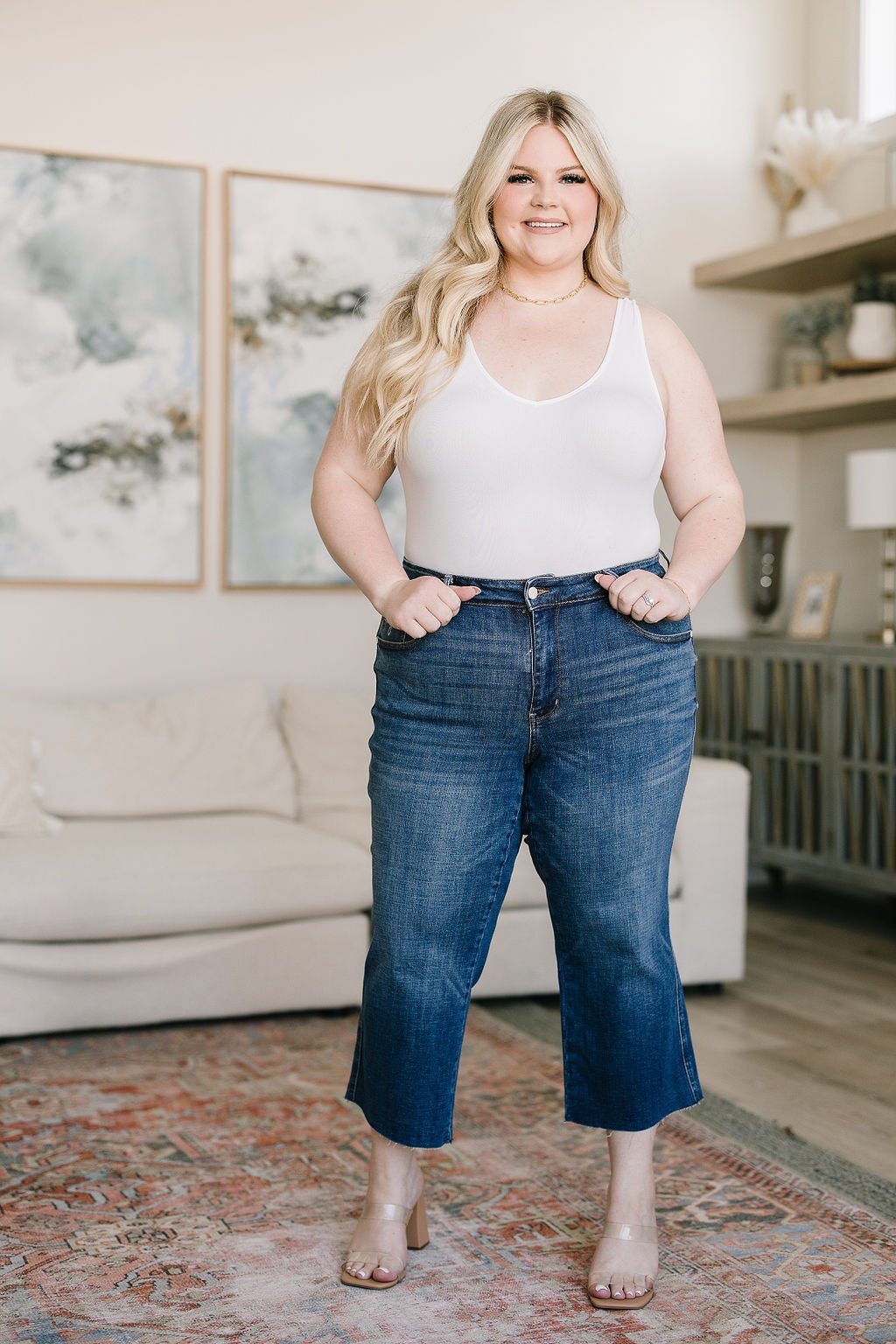 Hayes High Rise Wide Leg Crop Jeans - Loving God