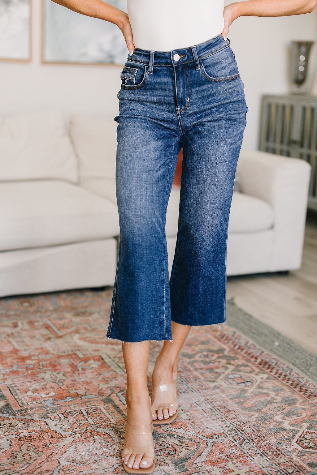 Hayes High Rise Wide Leg Crop Jeans - Loving God