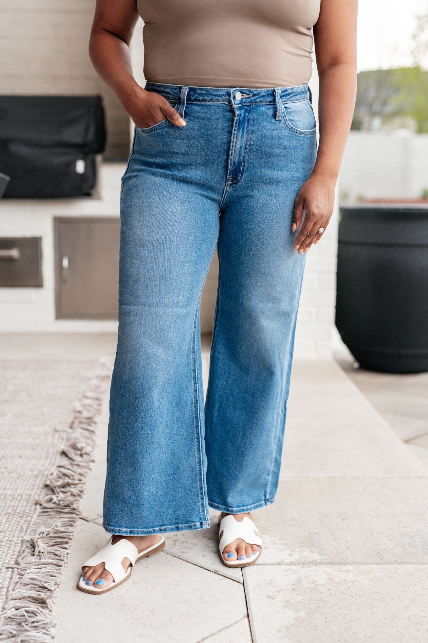 Hayes High Rise Wide Leg Crop Jeans - Loving God