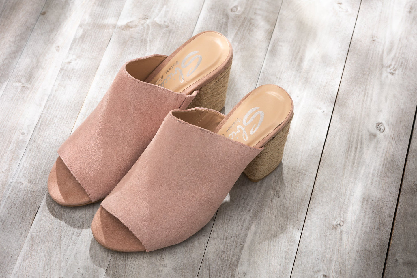 Helena Heeled Sandal in Blush Suede - Loving God