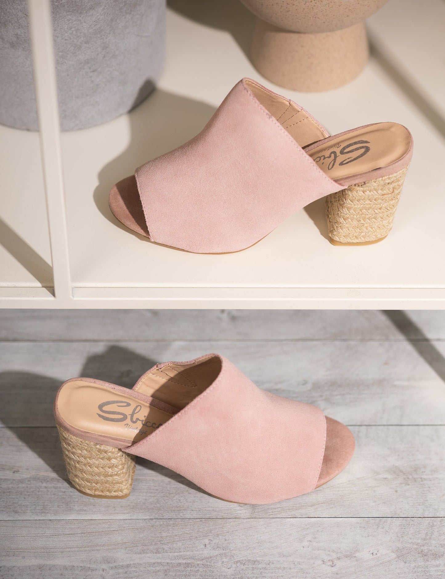 Helena Heeled Sandal in Blush Suede - Loving God