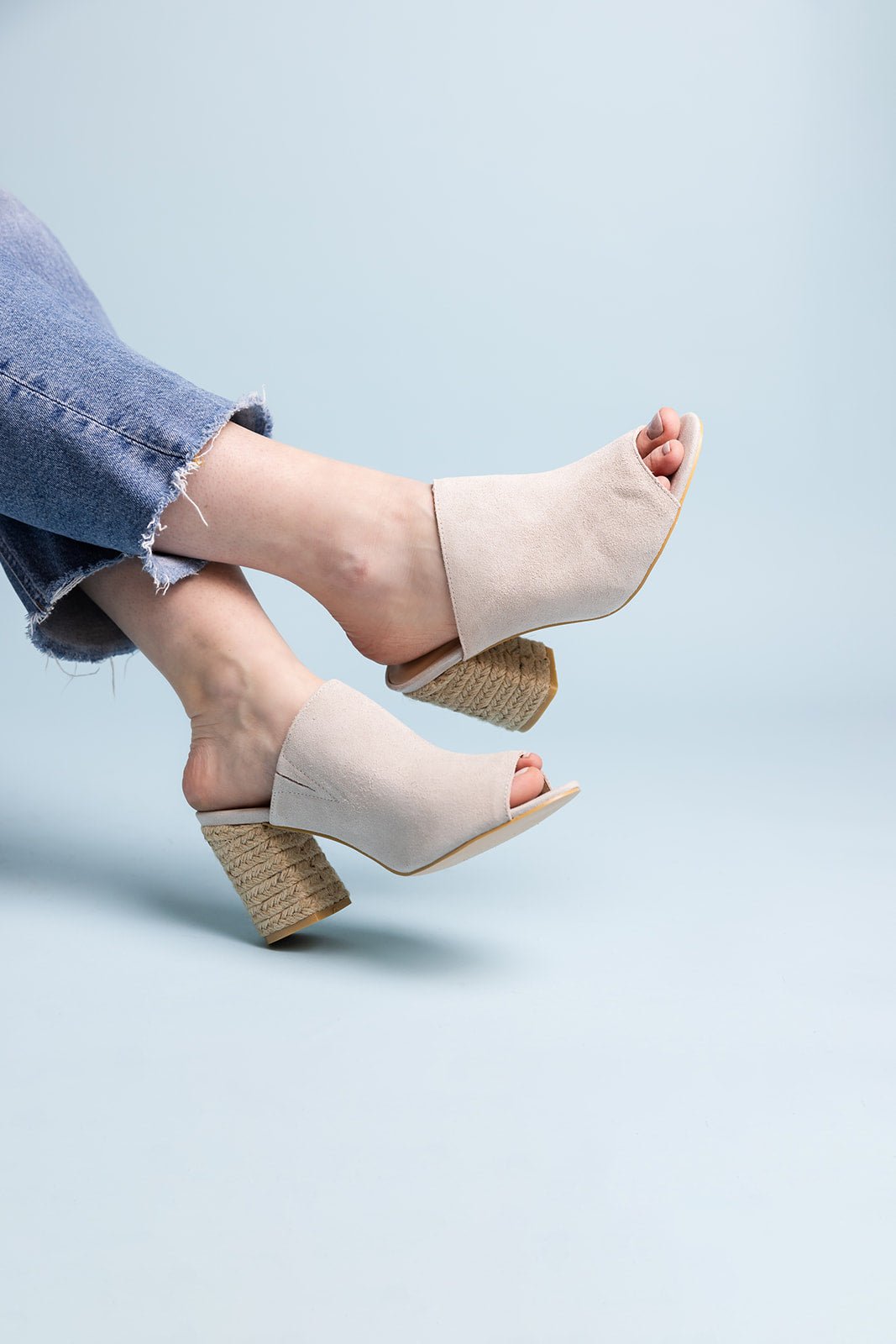 Helena Heeled Sandal in Ice Suede - Loving God