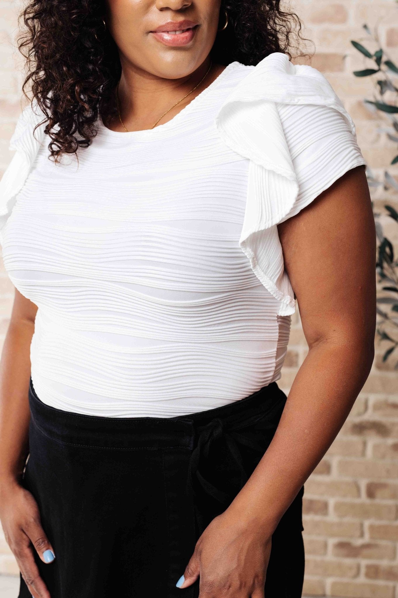 Highest Praise Ruffle Sleeve Blouse - Loving God