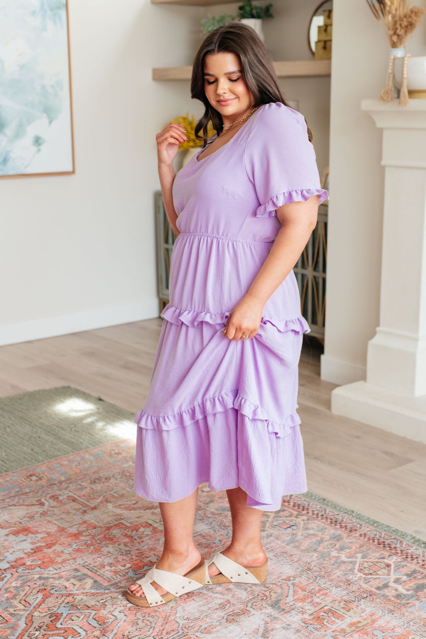 In My Carefree Era Tiered Ruffled Dress - Loving God