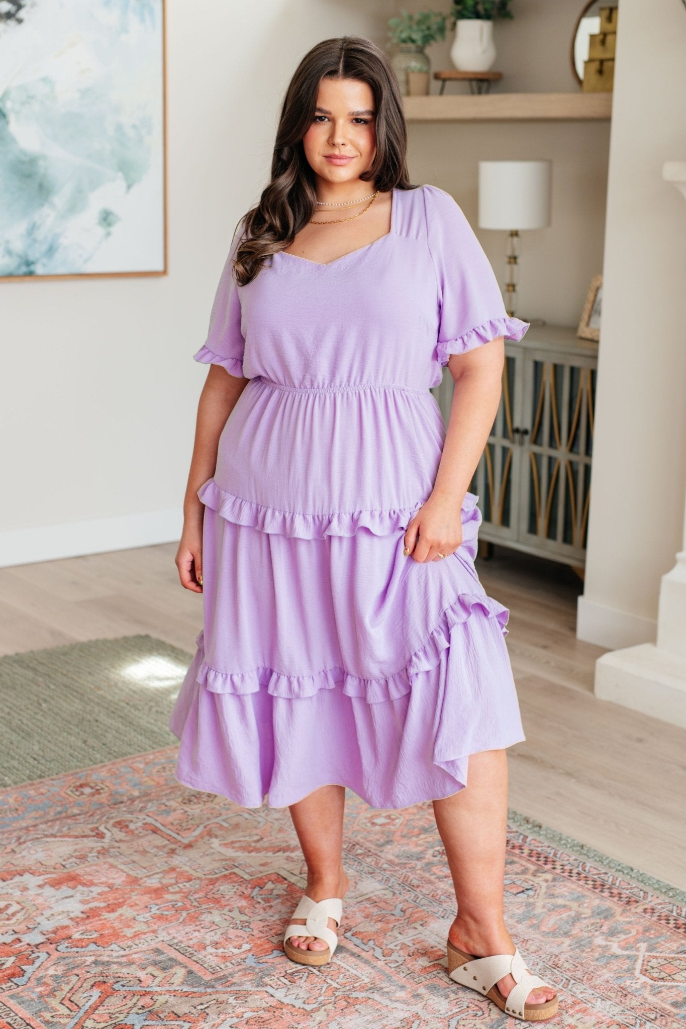 In My Carefree Era Tiered Ruffled Dress - Loving God