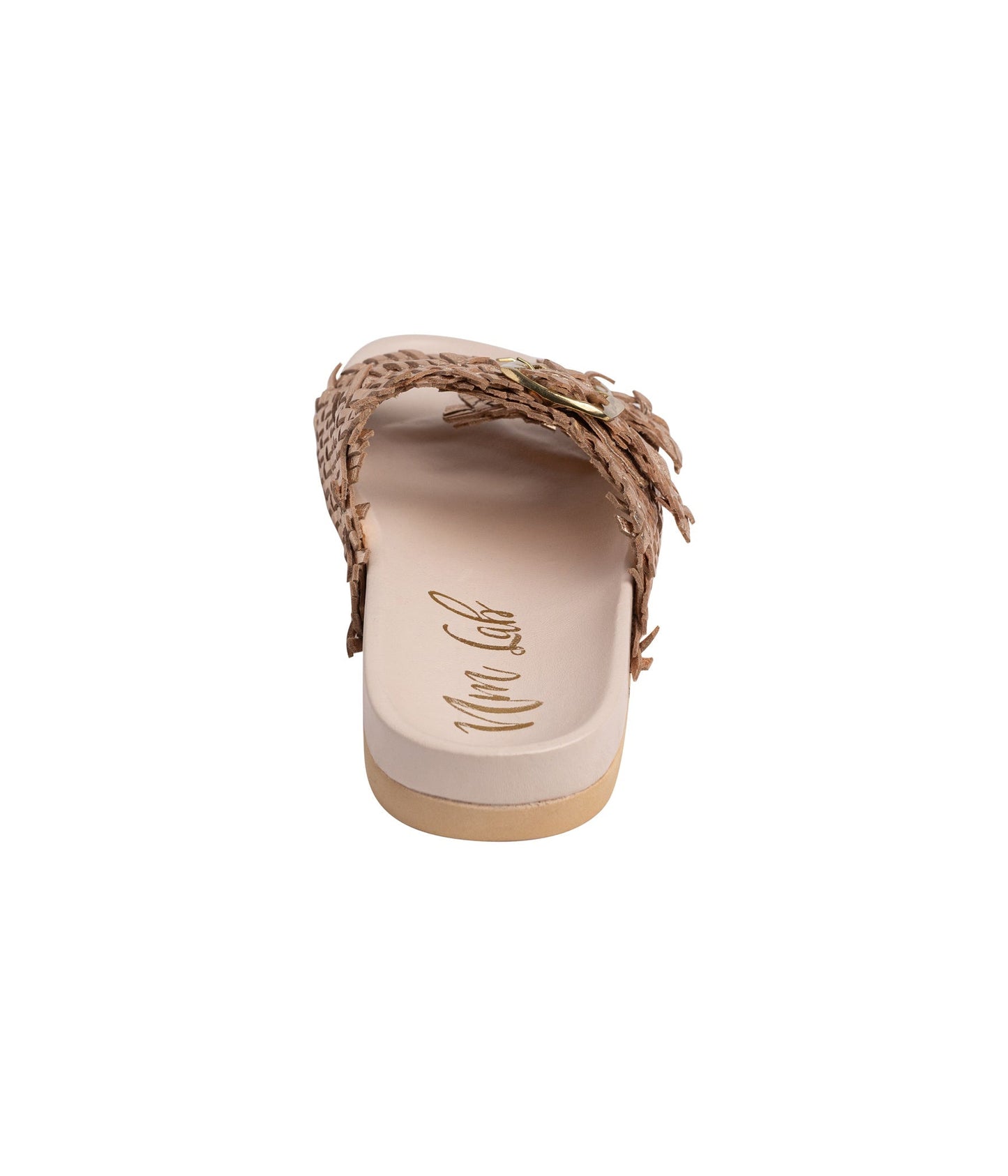Intertwine Dual Woven Strap Slide in Champagne - Loving God