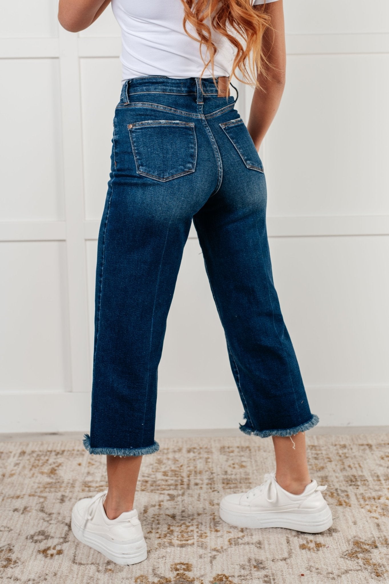 Janice High Rise Button Fly Wide Leg Crop Jeans - Loving God