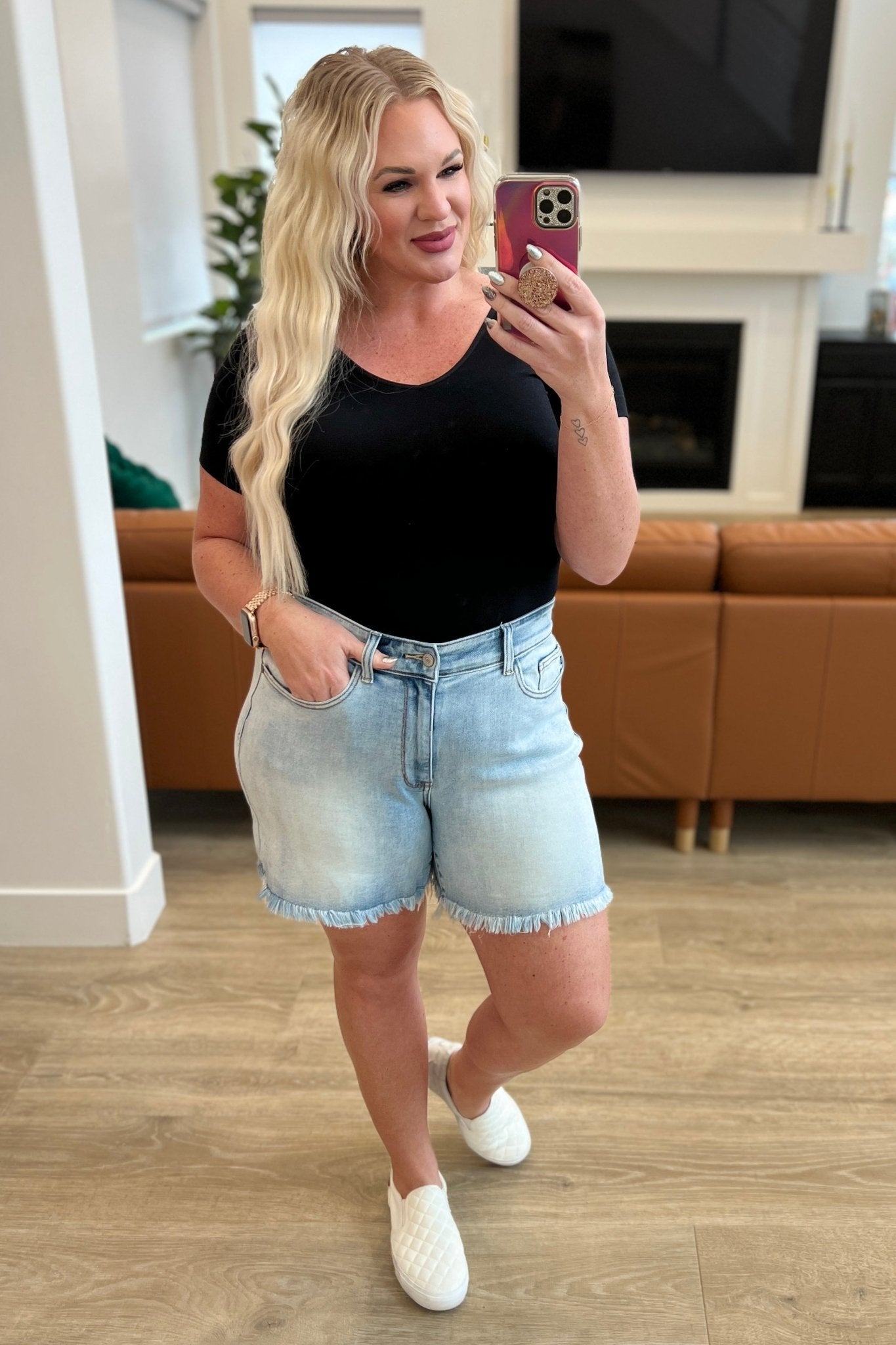 Jenny High Rise Cutoff Dad Shorts - Loving God