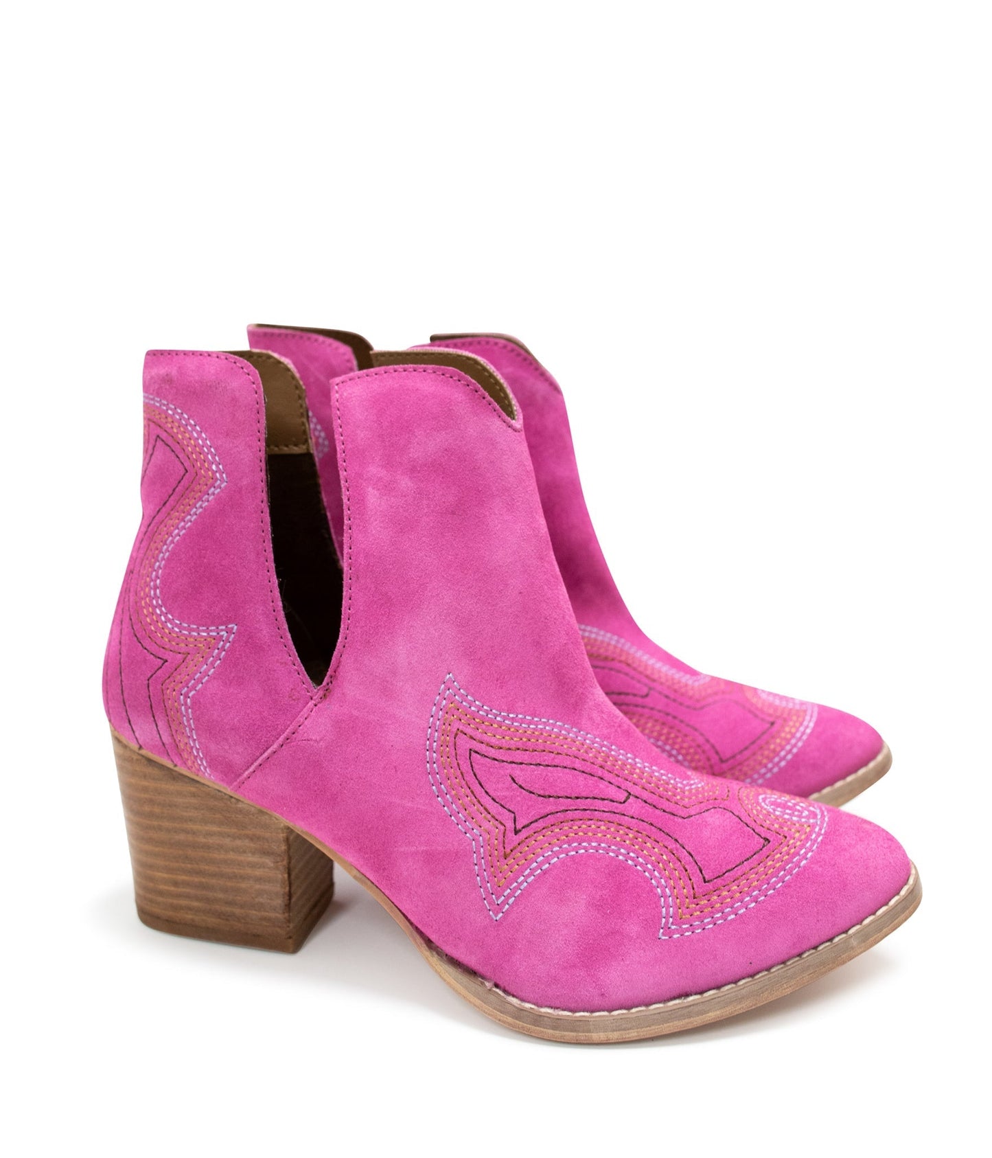 Journee Ankle Boots in Magenta - Loving God