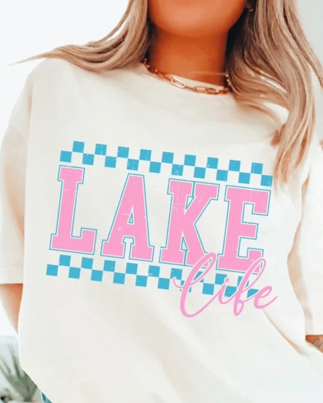 Lake Life Checkered Graphic Tee - Loving God