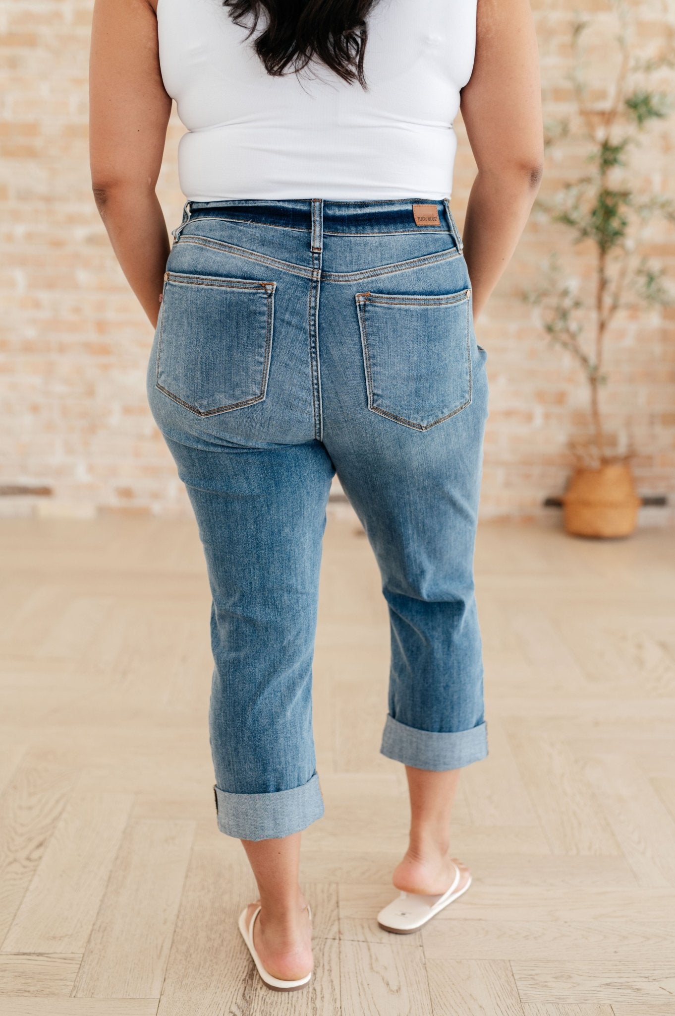 Laura Mid Rise Cuffed Skinny Capri Jeans - Loving God