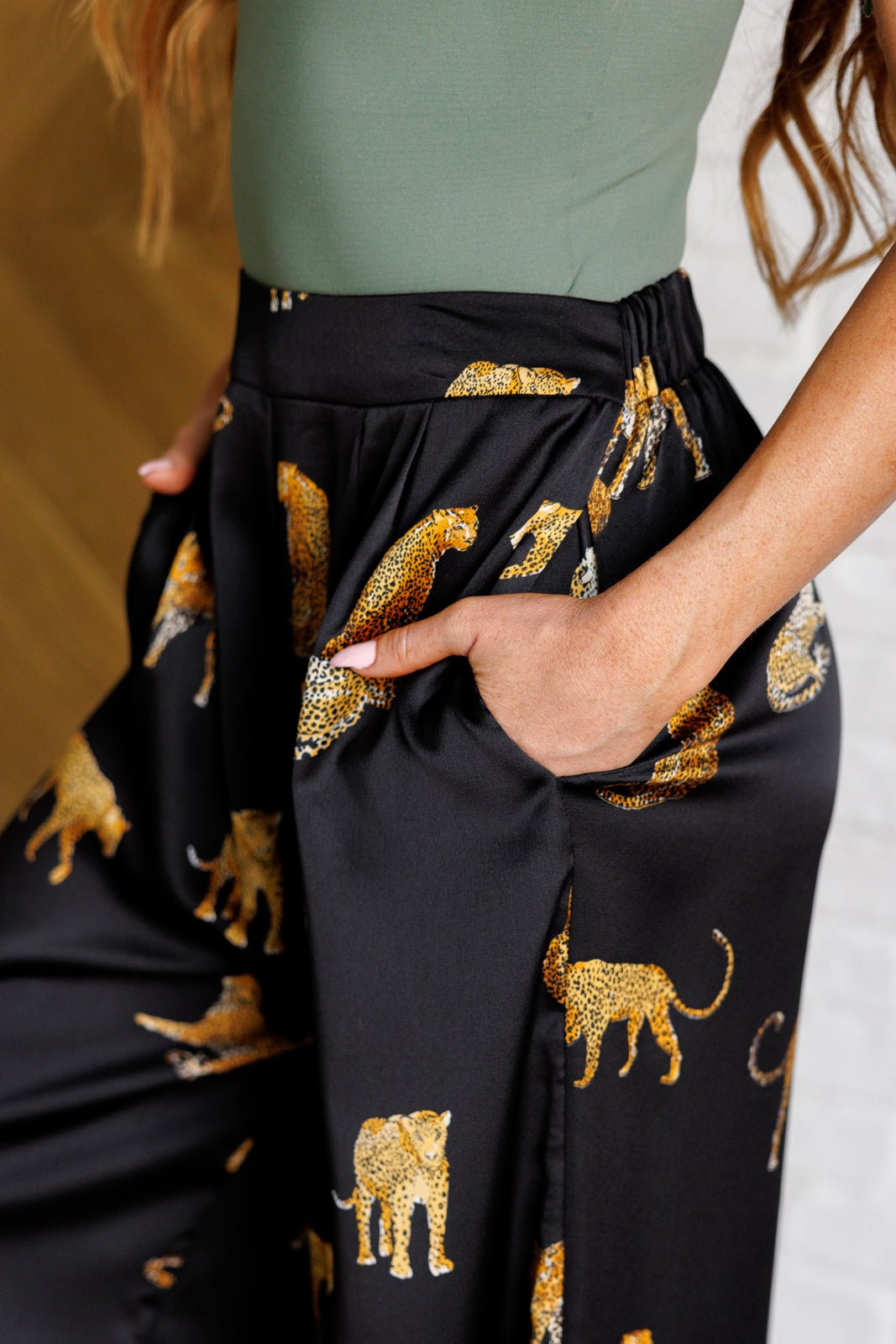 Legendary in Leopard Satin Wide Leg Pants - Loving God